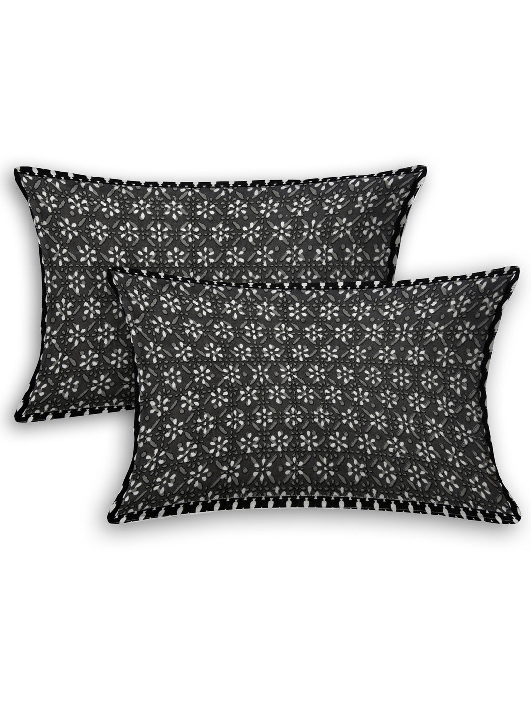 LIVING ROOTS Double Bedsheet King Size Black Colour Pure Cotton - 1 Bedsheet with 2 Pillow Covers (31-037-B)