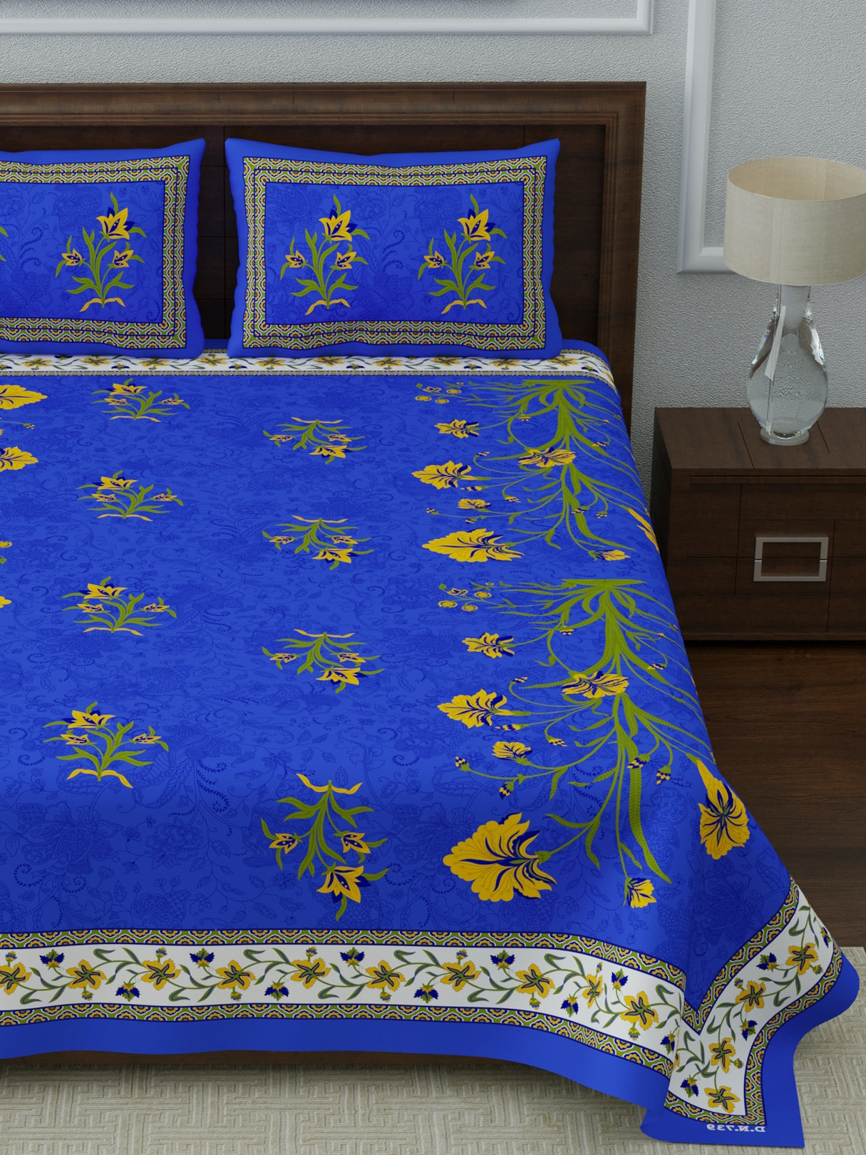 1 Queen Size Bedsheet  86*96 inches (7*8 Feet)   | Pure Cotton | Rich Fast Colour with No Colour Bleeding | Soft Skin Friendly (057-A)