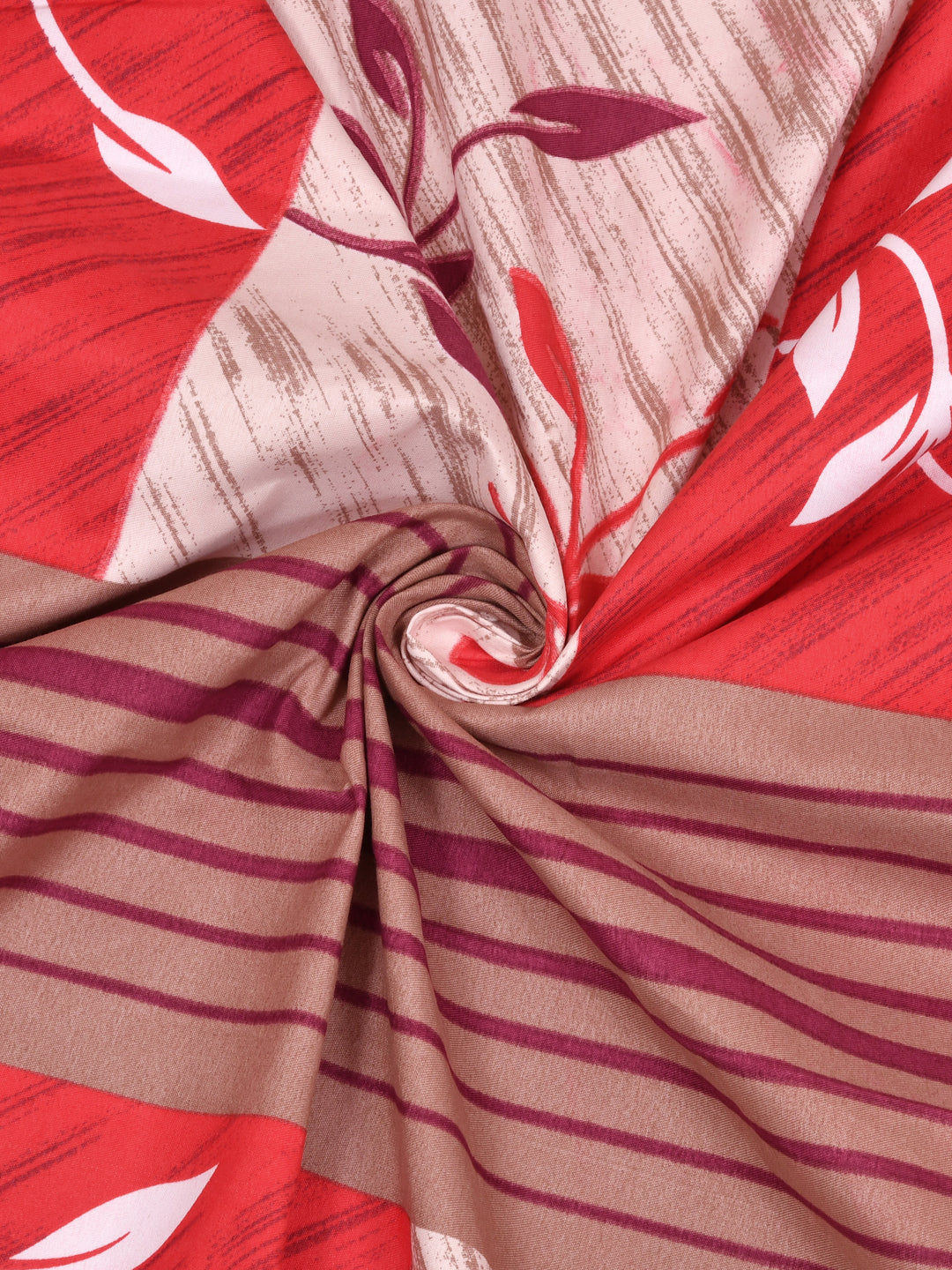 LIVING ROOTS Double Bedsheet Pure Cotton Red Colour  Queen Size With 2 Pillow Cover (31-163-A)