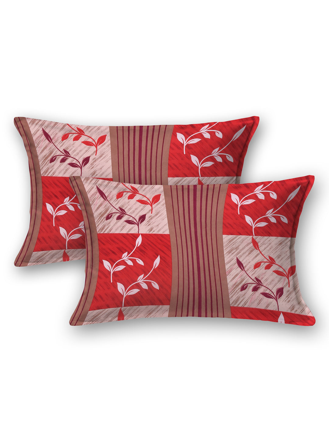 LIVING ROOTS Double Bedsheet Pure Cotton Red Colour  Queen Size With 2 Pillow Cover (31-163-A)