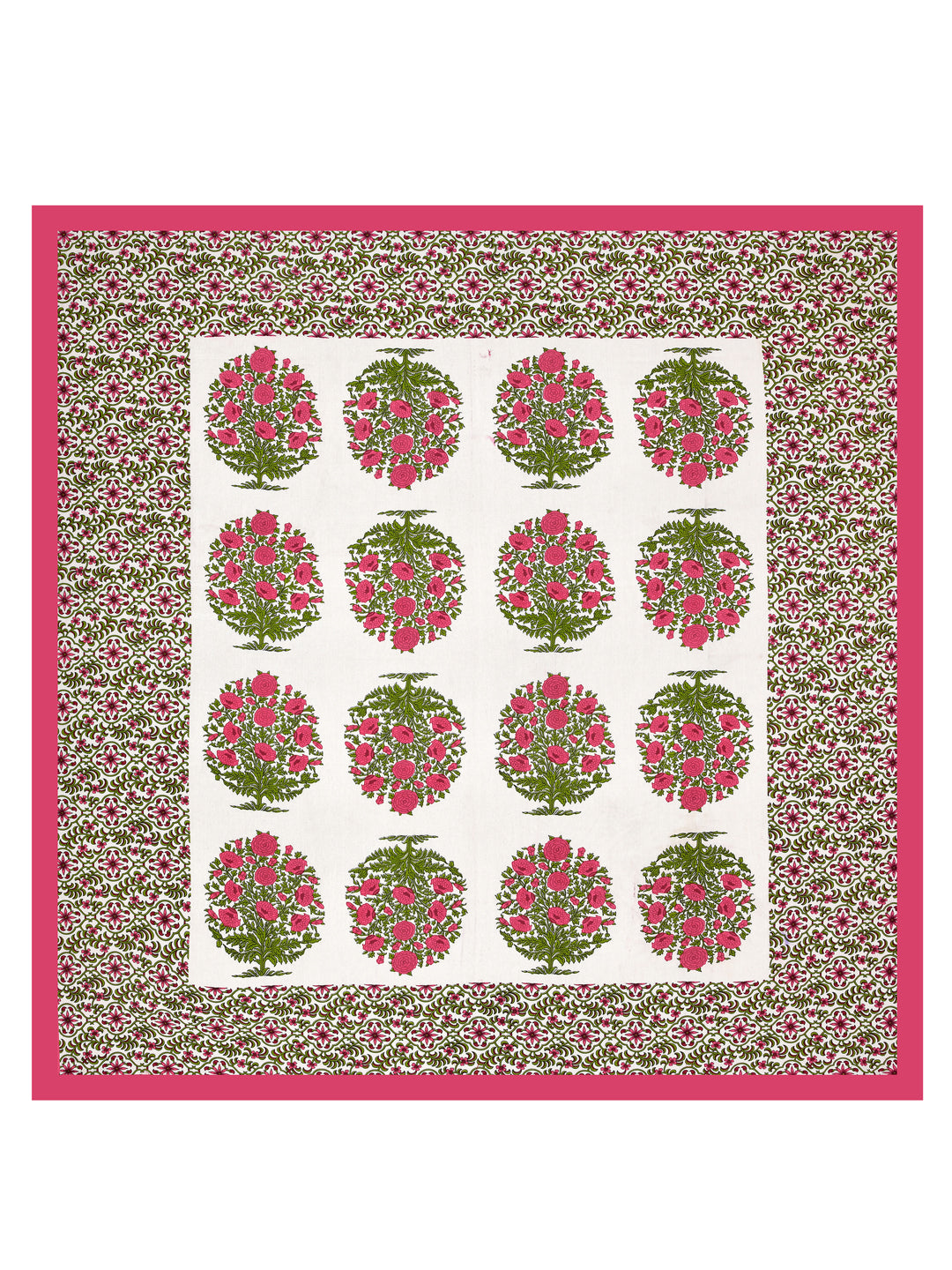 LIVING ROOTS Queen Size Double Bedsheet Pure Cotton Fabric Pink Colour Flower Print  with 2 Pillow Covers (31-175-B)