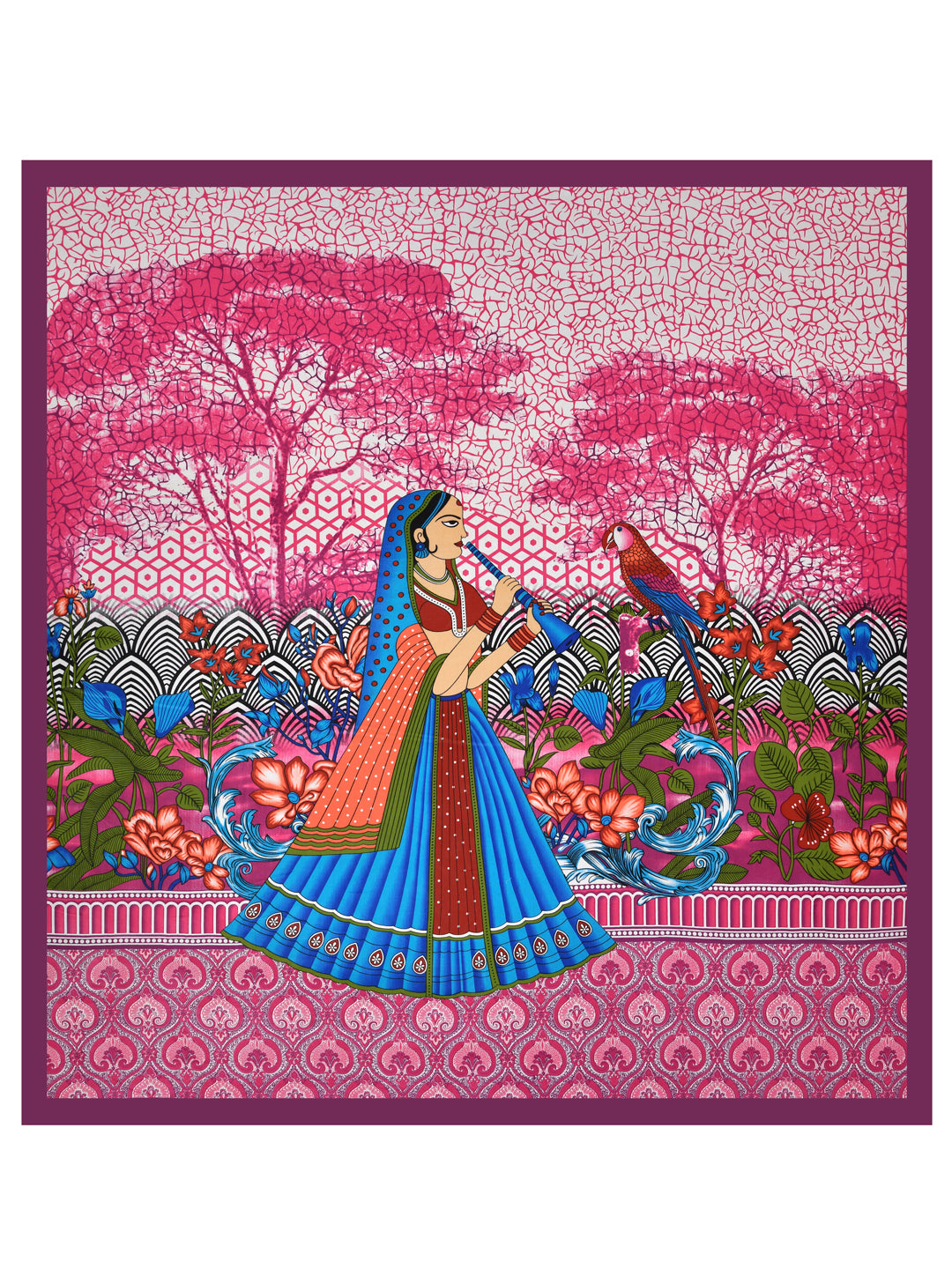 LIVING ROOTS Queen Size Double Bedsheet Pure Cotton Fabric Pink Colour Sanganeri Print with 2 Pillow Covers (31-176-A)