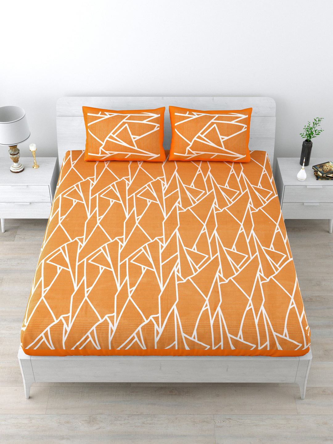 LIVING ROOTS Cotton Breathable Supersoft Wrinkelfree Double Bedsheet with 2 Pillow Covers Yellow Colour (31-183-B)