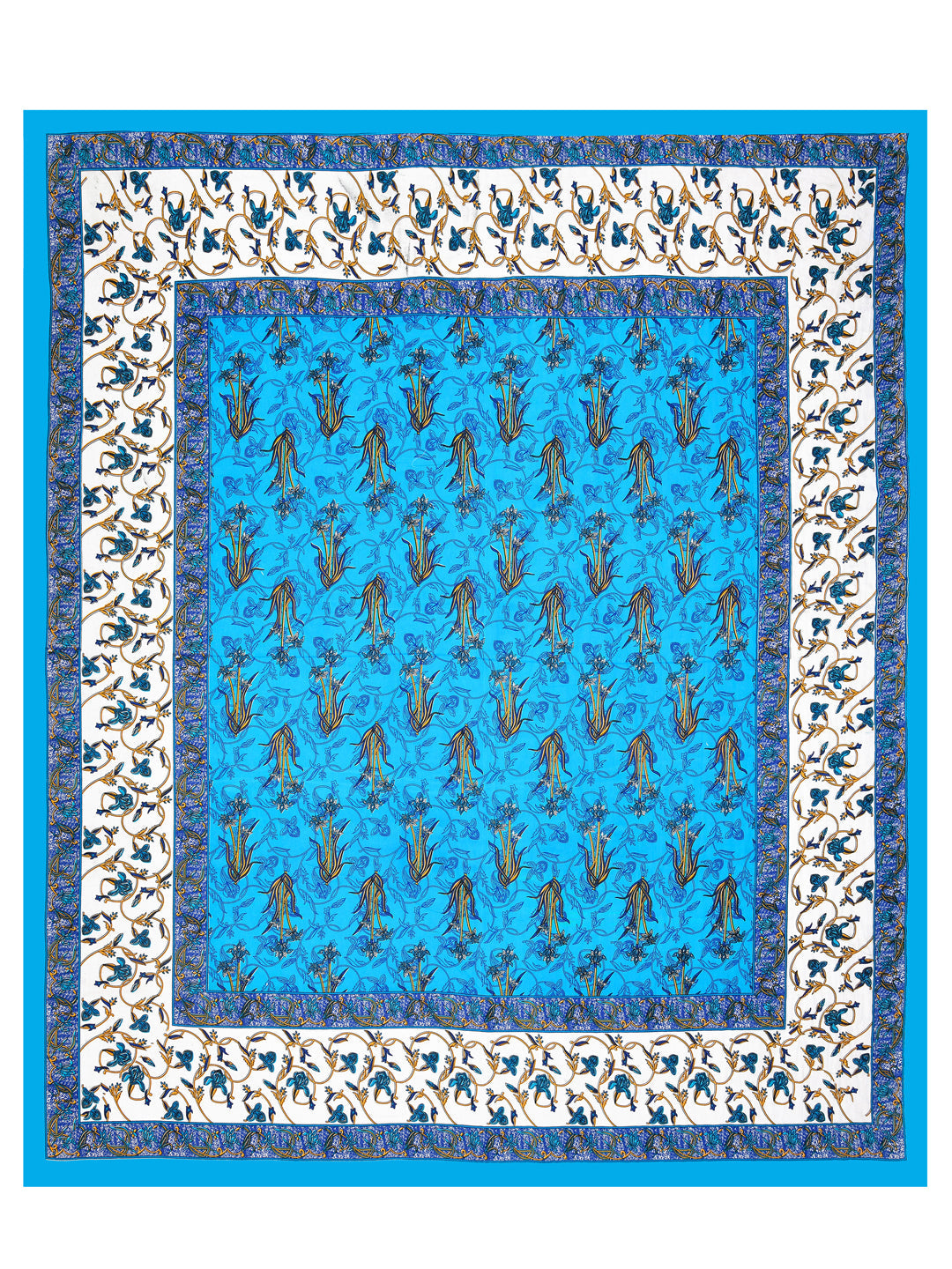 LIVING ROOTS Double Bedsheet Pure Cotton - 1 Bedsheet with 2 Pillow Covers Blue Colour (31-190-A)