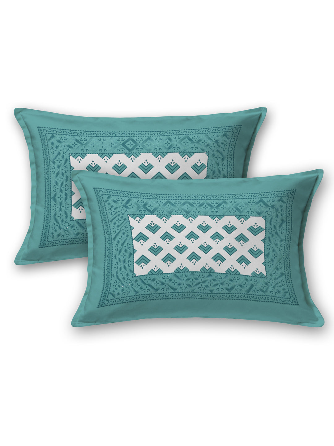 LIVING ROOTS Double Bedsheet Pure Cotton - 1 Bedsheet with 2 Pillow Covers Green Colour (31-191-A)
