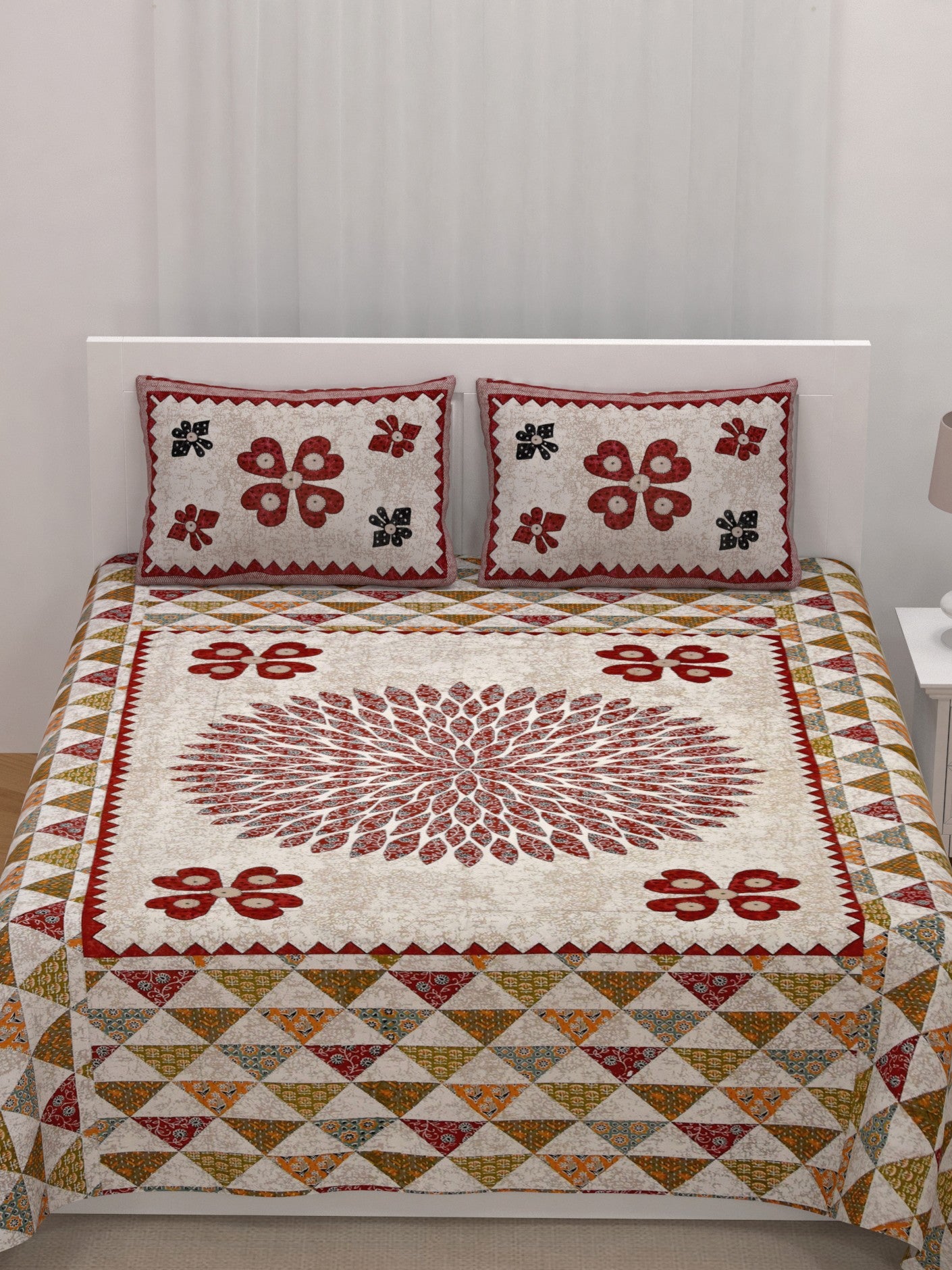 LIVING ROOTS 1 King Size Bedsheet 100*108 inches (8.3*9 Feet) With 2 Pillow Cover | Rich Fast Colour with No Colour Bleeding | Soft & Skin Friendly (216-B)