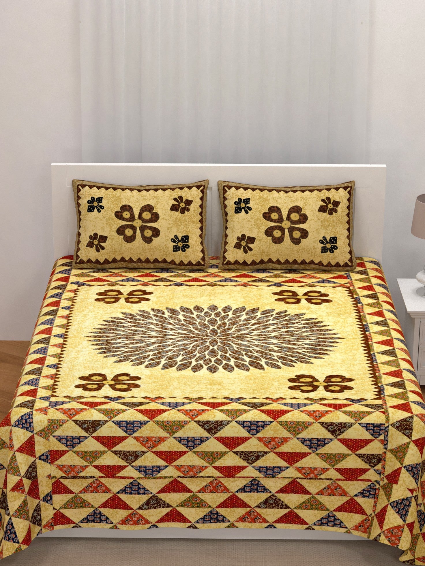 LIVING ROOTS 1 King Size Bedsheet 100*108 inches (8.3*9 Feet) With 2 Pillow Cover | Rich Fast Colour with No Colour Bleeding | Soft & Skin Friendly (216-C)