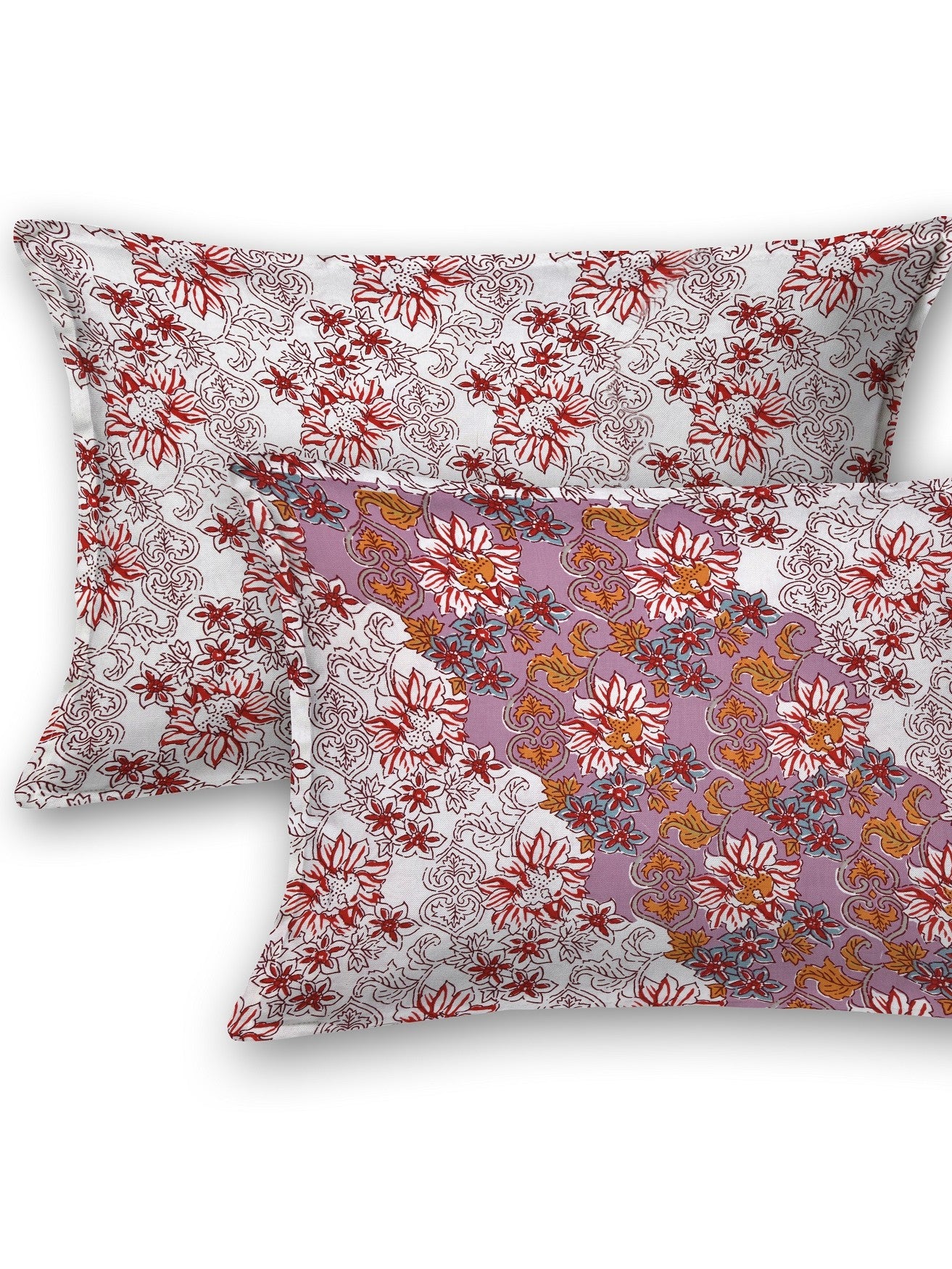 LIVING ROOTS Double Bed Super King Floral Print Bedsheets Cotton with 2 Pillow Covers (108 x 108 inch) 210TC (Pink Flower Print)