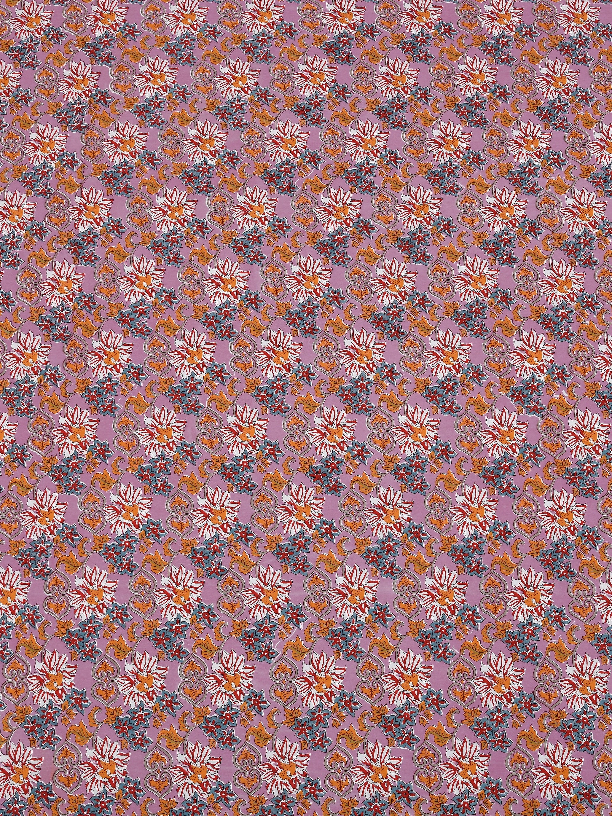 LIVING ROOTS Double Bed Super King Floral Print Bedsheets Cotton with 2 Pillow Covers (108 x 108 inch) 210TC (Pink Flower Print)