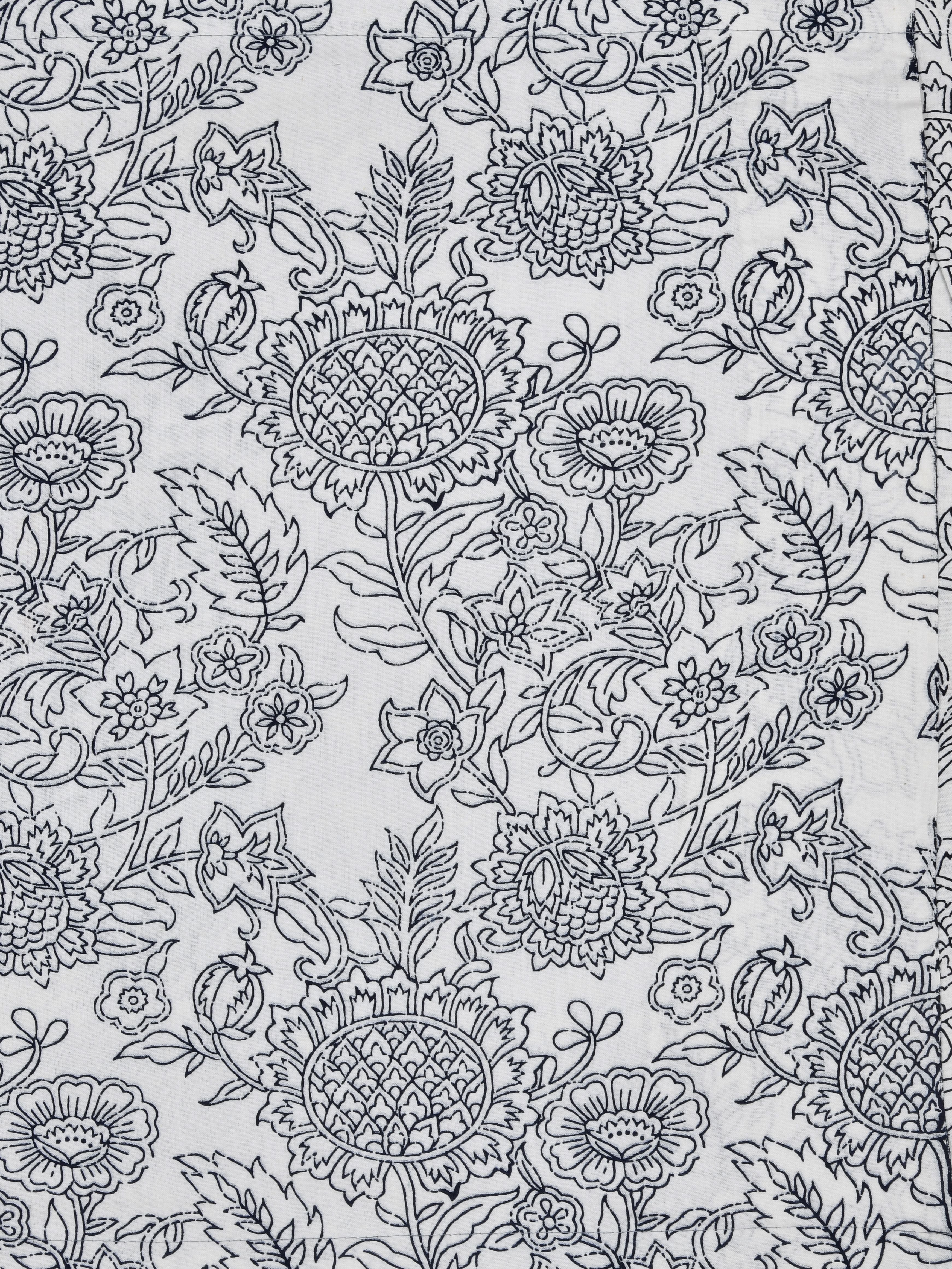 LIVING ROOTS Jaipuri Hand Block Print Super King Cotton Bedsheet 108 * 108 Inches (9 x 9 Feet) with 2 Pillow Cover | 140 TC | Rich Fast Colour with No Colour Bleeding (256-C)