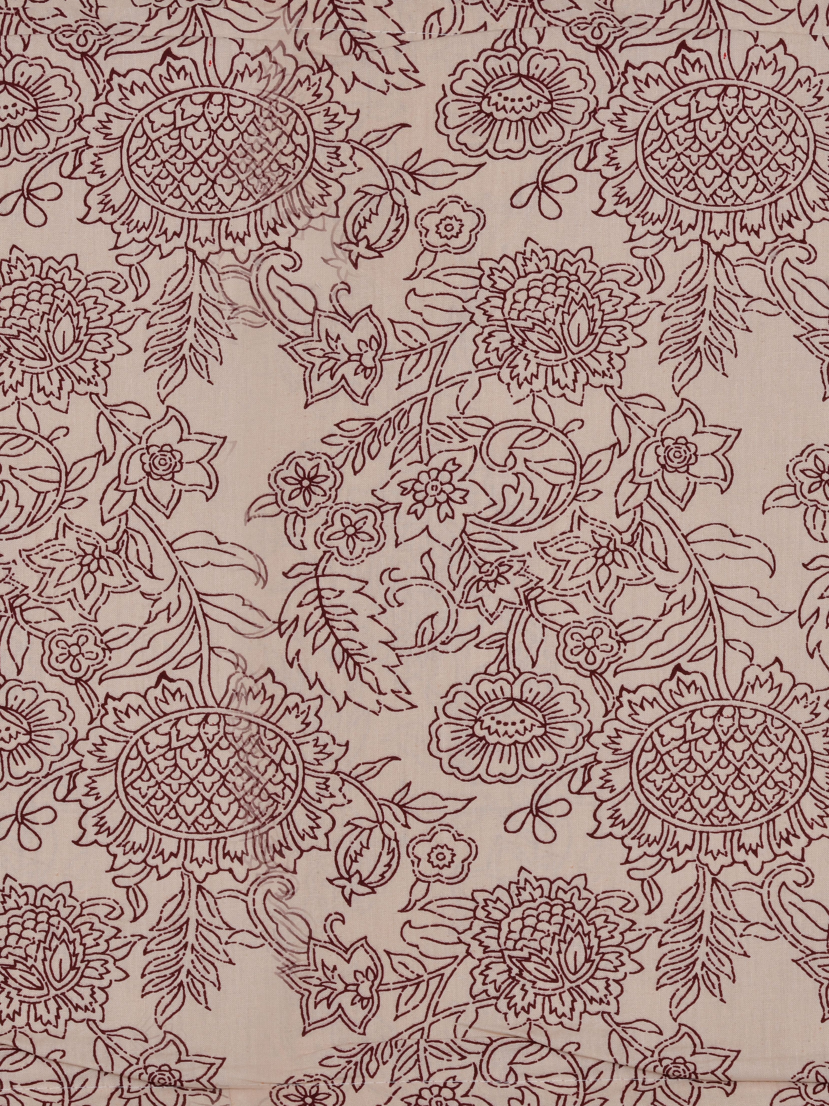 LIVING ROOTS Jaipuri Hand Block Print Super King Cotton Bedsheet 108 x 108 Inches (9 x 9 Feet) with 2 Pillow Cover | 140 TC | Rich Fast Colour with No Colour Bleeding (255-B)