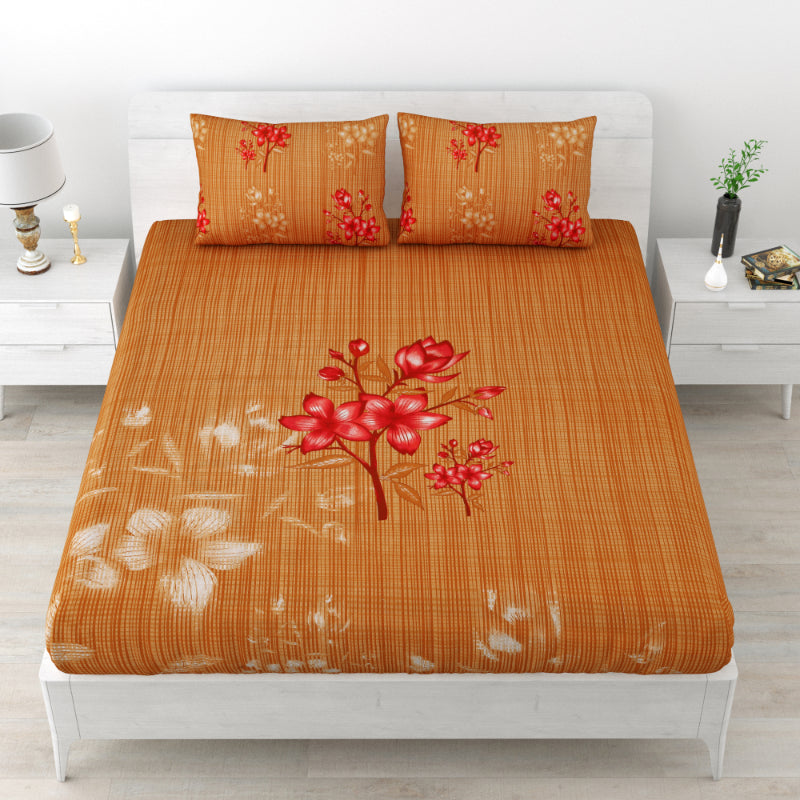 LIVING ROOTS 1 Queen Size Bedsheet 86*96 inches (7*8 Feet) with 2 Pillow Cover | Pure Cotton | Rich Fast Colour with No Colour Bleeding | Soft, Breathable & Skin Friendly, Keeps Your Body Cool (310-B)