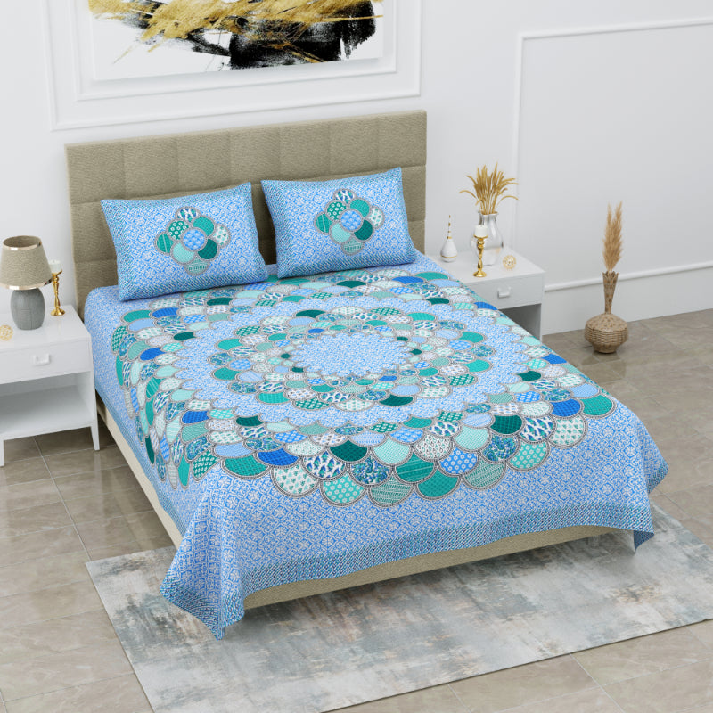 LIVING ROOTS 1 Queen Size Bedsheet 86*96 inches (7*8 Feet) with 2 Pillow Cover | Pure Cotton | Rich Fast Colour with No Colour Bleeding | Soft, Breathable & Skin Friendly, Keeps Your Body Cool (313-C)
