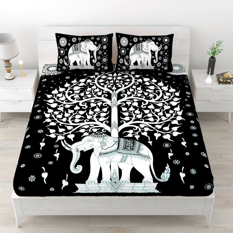 LIVING ROOTS 1 Queen Size Bedsheet 86*96 inches (7*8 Feet) with 2 Pillow Cover | Pure Cotton | Rich Fast Colour with No Colour Bleeding | Soft, Breathable & Skin Friendly, Keeps Your Body Cool (316-C)