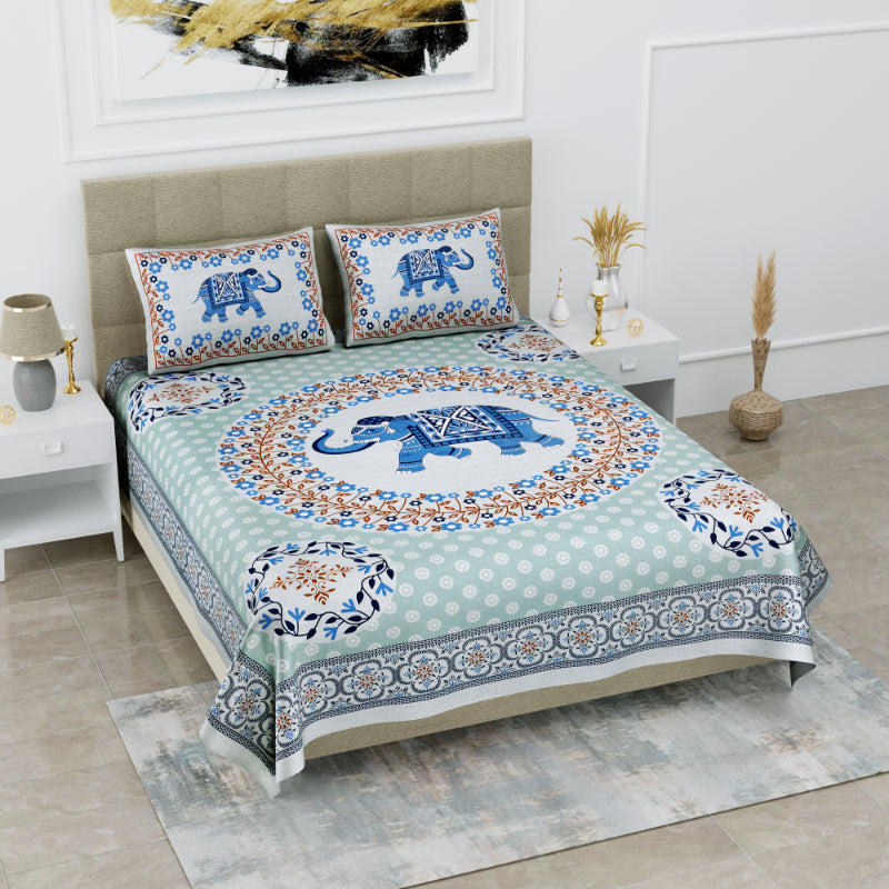LIVING ROOTS 1 Queen Size Bedsheet 86*96 inches (7*8 Feet) with 2 Pillow Cover | Pure Cotton | Rich Fast Colour with No Colour Bleeding | Soft, Breathable & Skin Friendly, Keeps Your Body Cool (317-B)