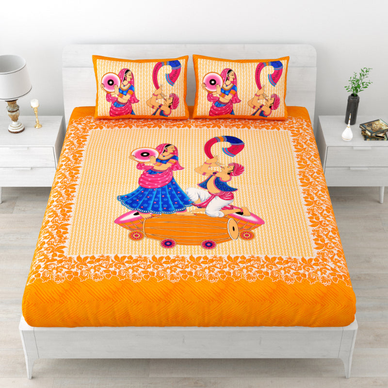 LIVING ROOTS 1 Queen Size Bedsheet 86*96 inches (7*8 Feet) with 2 Pillow Cover | Pure Cotton | Rich Fast Colour with No Colour Bleeding | Soft, Breathable & Skin Friendly, Keeps Your Body Cool (321-C)