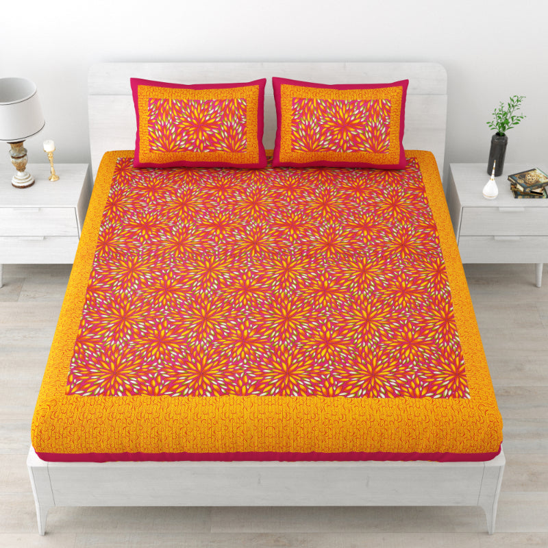 LIVING ROOTS 1 Queen Size Bedsheet 86*96 inches (7*8 Feet) with 2 Pillow Cover | Pure Cotton | Rich Fast Colour with No Colour Bleeding | Soft, Breathable & Skin Friendly, Keeps Your Body Cool (322-A)