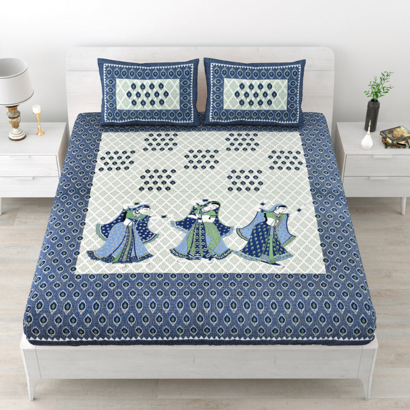 LIVING ROOTS 1 Queen Size Bedsheet 86*96 inches (7*8 Feet) with 2 Pillow Cover | Pure Cotton | Rich Fast Colour with No Colour Bleeding | Soft, Breathable & Skin Friendly, Keeps Your Body Cool (325-D)