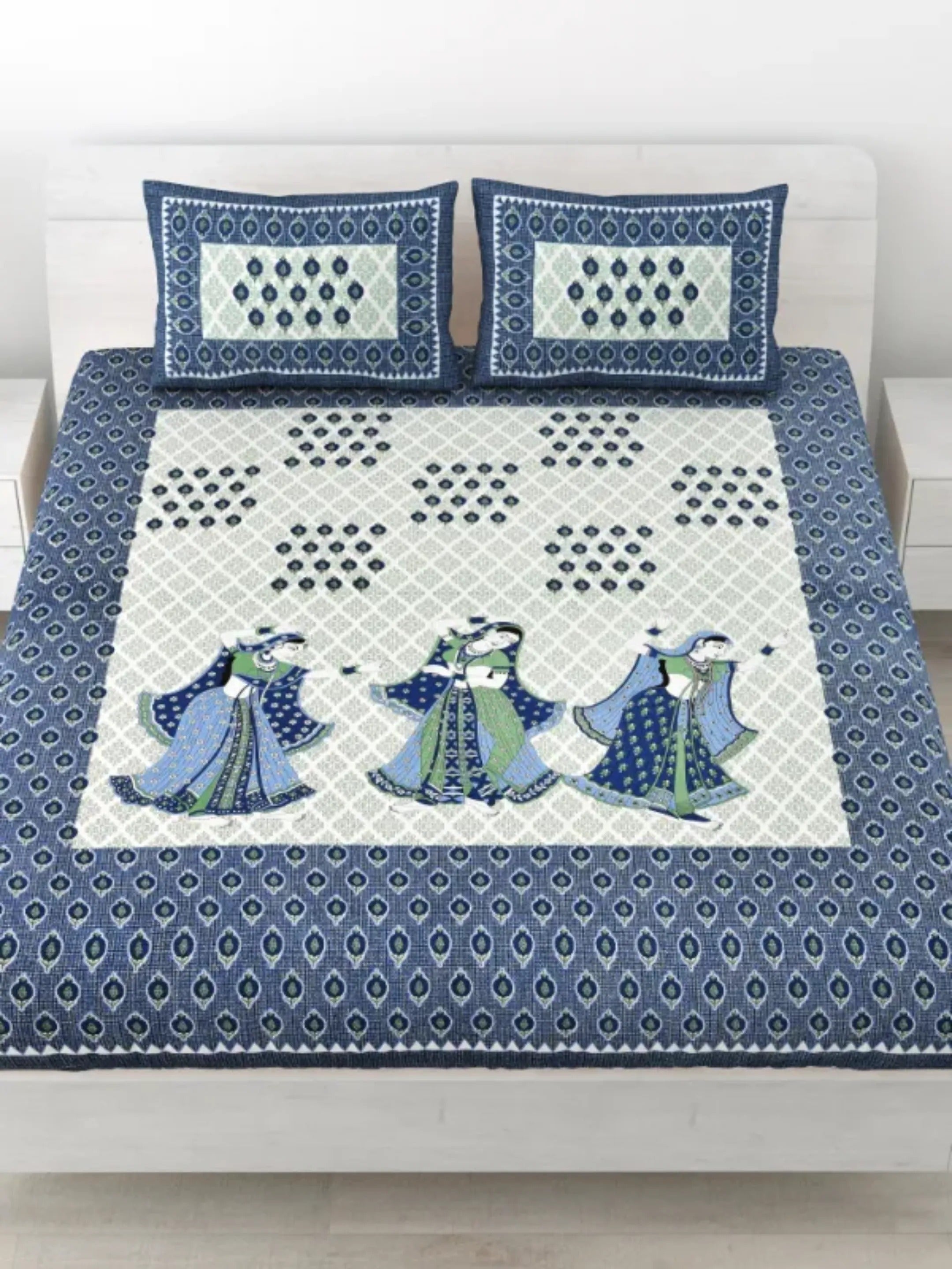 LIVING ROOTS 1 Queen Size Bedsheet 86*96 inches (7*8 Feet) with 2 Pillow Cover | Pure Cotton | Rich Fast Colour with No Colour Bleeding | Soft, Breathable & Skin Friendly, Keeps Your Body Cool (325-D)