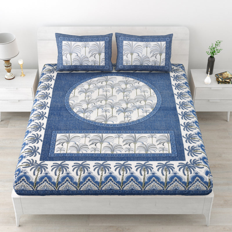 LIVING ROOTS 1 Queen Size Bedsheet 86*96 inches (7*8 Feet) with 2 Pillow Cover | Pure Cotton | Rich Fast Colour with No Colour Bleeding | Soft, Breathable & Skin Friendly, Keeps Your Body Cool (326-A)