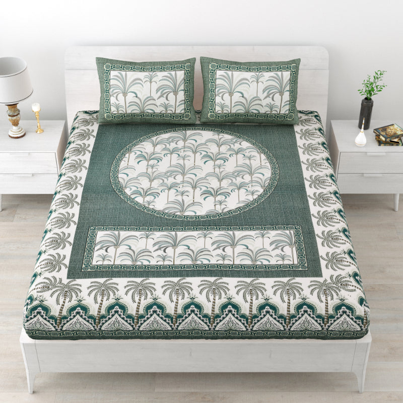 LIVING ROOTS 1 Queen Size Bedsheet 86*96 inches (7*8 Feet) with 2 Pillow Cover | Pure Cotton | Rich Fast Colour with No Colour Bleeding | Soft, Breathable & Skin Friendly, Keeps Your Body Cool (326-C)