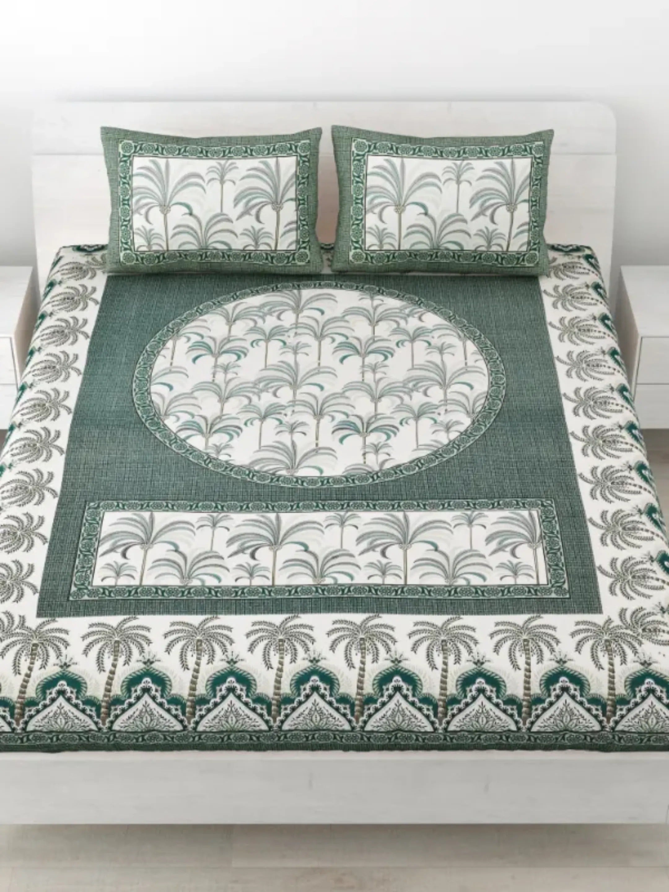 LIVING ROOTS 1 Queen Size Bedsheet 86*96 inches (7*8 Feet) with 2 Pillow Cover | Pure Cotton | Rich Fast Colour with No Colour Bleeding | Soft, Breathable & Skin Friendly, Keeps Your Body Cool (326-C)