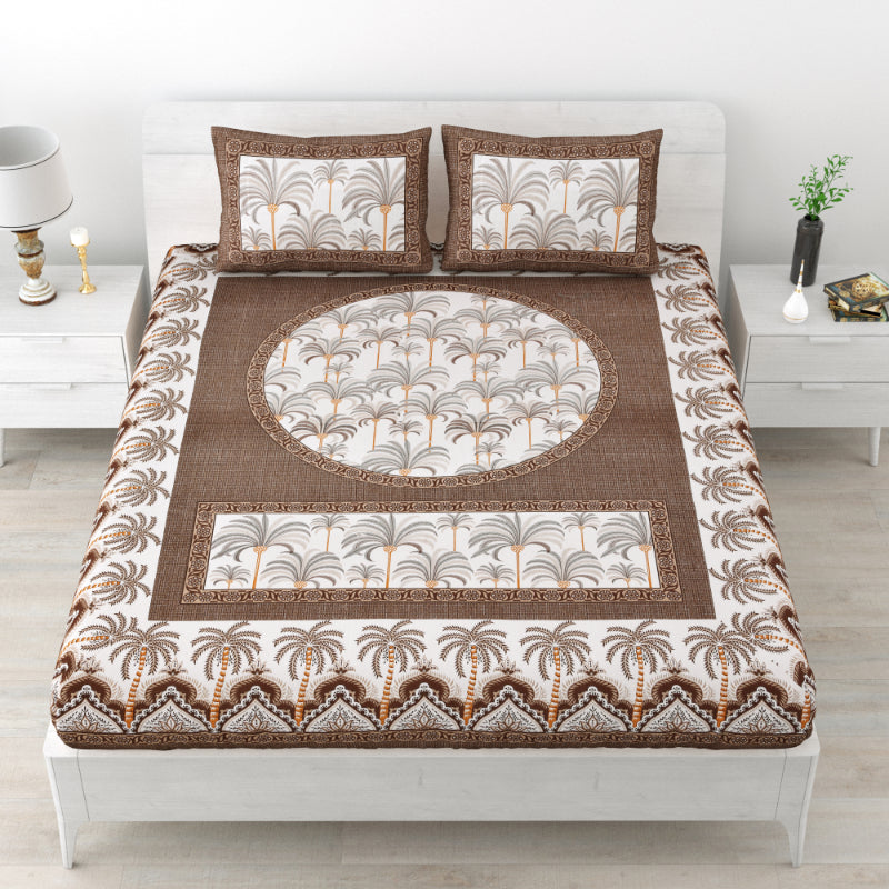 LIVING ROOTS 1 Queen Size Bedsheet 86*96 inches (7*8 Feet) with 2 Pillow Cover | Pure Cotton | Rich Fast Colour with No Colour Bleeding | Soft, Breathable & Skin Friendly, Keeps Your Body Cool (326-D)