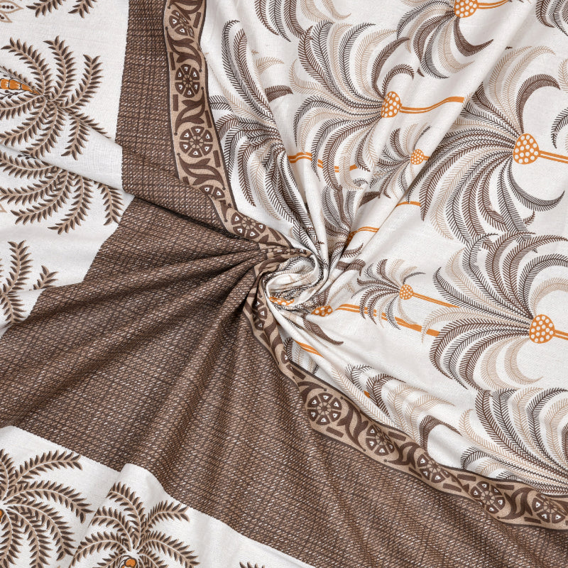 LIVING ROOTS 1 Queen Size Bedsheet 86*96 inches (7*8 Feet) with 2 Pillow Cover | Pure Cotton | Rich Fast Colour with No Colour Bleeding | Soft, Breathable & Skin Friendly, Keeps Your Body Cool (326-D)