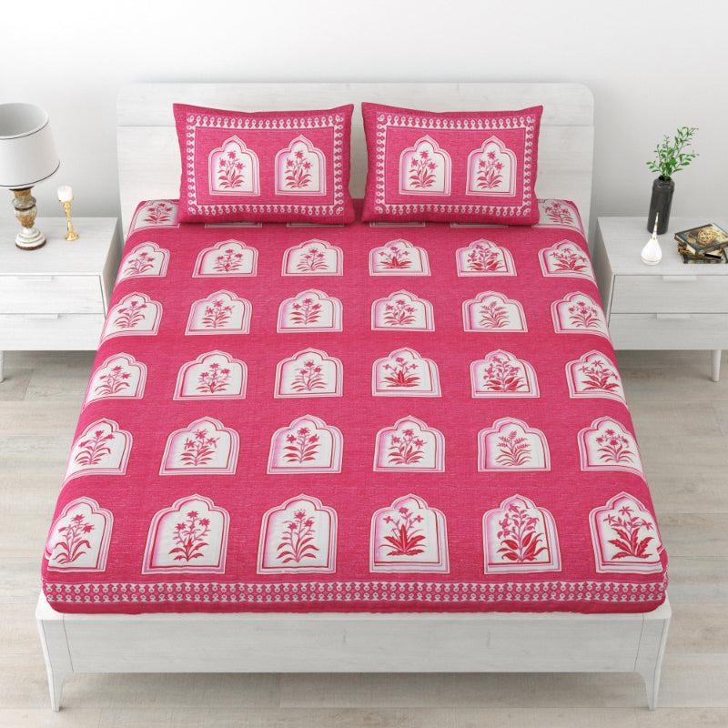 LIVING ROOTS 1 Queen Size Bedsheet 86*96 inches (7*8 Feet) with 2 Pillow Cover | Pure Cotton | Rich Fast Colour with No Colour Bleeding | Soft, Breathable & Skin Friendly, Keeps Your Body Cool (330-D)