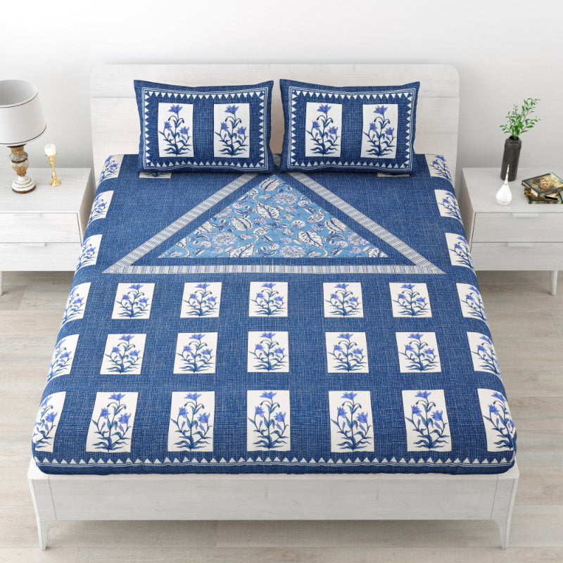 LIVING ROOTS 1 Queen Size Bedsheet 86*96 inches (7*8 Feet) with 2 Pillow Cover | Pure Cotton | Rich Fast Colour with No Colour Bleeding | Soft, Breathable & Skin Friendly, Keeps Your Body Cool (331-D)