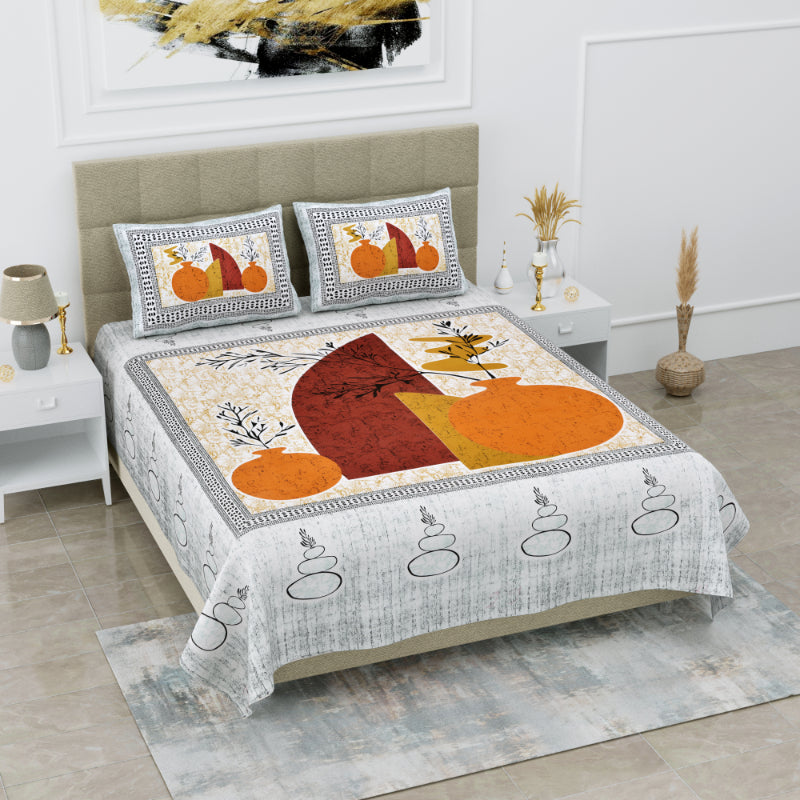 LIVING ROOTS 1 Queen Size Bedsheet 86*96 inches (7*8 Feet) with 2 Pillow Cover | Pure Cotton | Rich Fast Colour with No Colour Bleeding | Soft, Breathable & Skin Friendly, Keeps Your Body Cool (333-C)