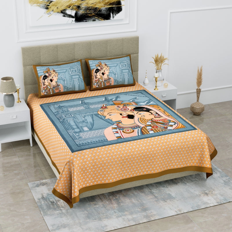 LIVING ROOTS 1 Queen Size Bedsheet 86*96 inches (7*8 Feet) with 2 Pillow Cover | Pure Cotton | Rich Fast Colour with No Colour Bleeding | Soft, Breathable & Skin Friendly, Keeps Your Body Cool (334-D)