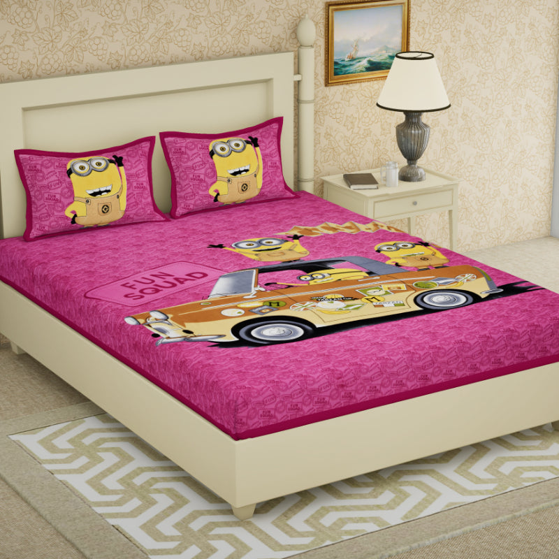 LIVING ROOTS 1 Queen Size Bedsheet 86*96 inches (7*8 Feet) with 2 Pillow Cover | Pure Cotton | Rich Fast Colour with No Colour Bleeding | Soft, Breathable & Skin Friendly, Keeps Your Body Cool (340-E)