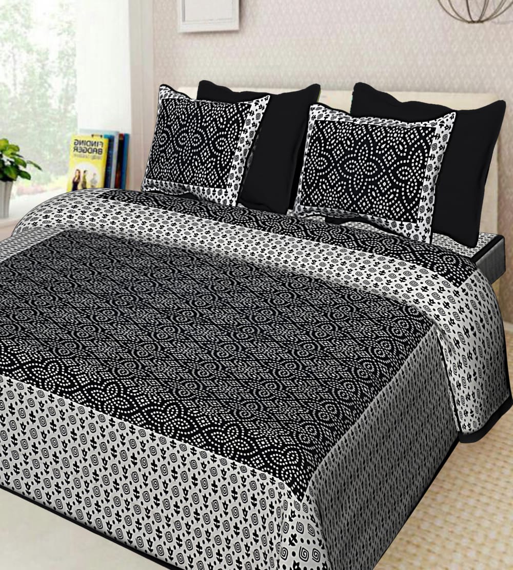 LIVING ROOTS 1 Queen Size Bedsheet 86*96 inches (7*8 Feet) with 2 Pillow Cover | Pure Cotton | Rich Fast Colour with No Colour Bleeding | Soft, Breathable & Skin Friendly, Keeps Your Body Cool (342-C)