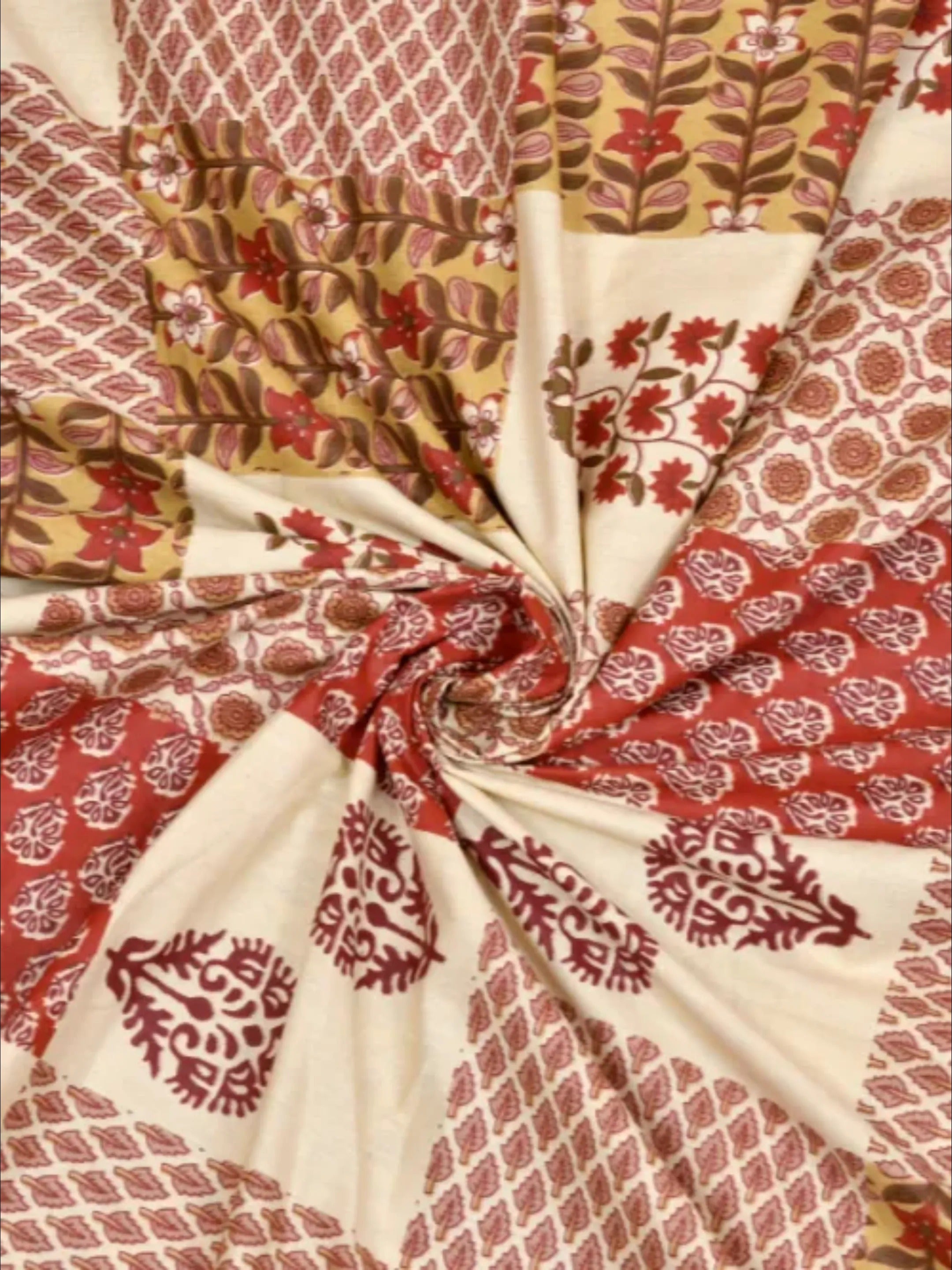LIVING ROOTS Pure Cotton Double King Size Bedsheet 86*104 inches (7*8.5 Feet) With 2 Pillow Cover | Rich Fast Colour with No Colour Bleeding | Soft Skin Friendly (351-A)