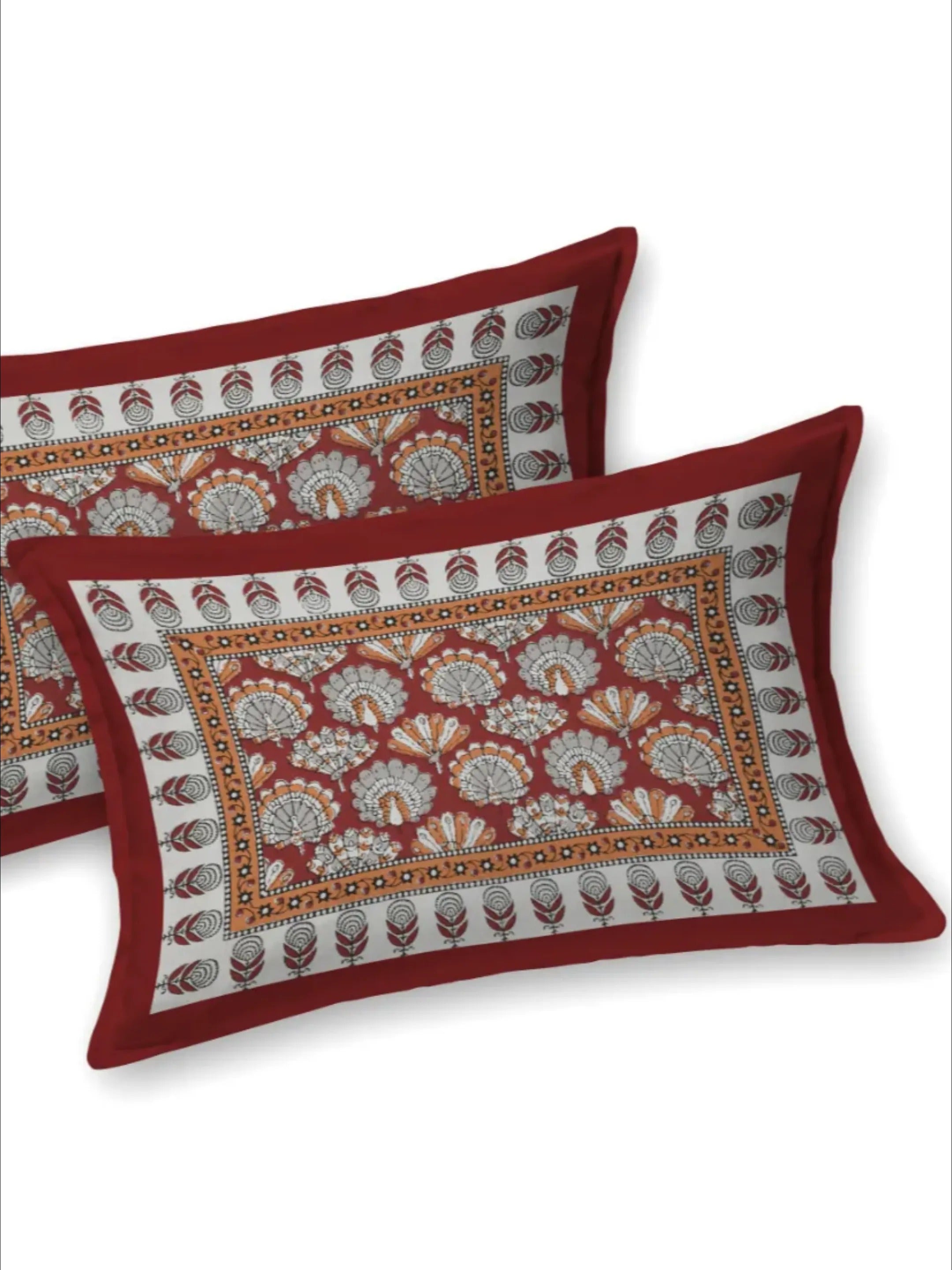 LIVING ROOTS Cotton Bedsheet Double King Size Bedsheet With 2 Pillow Cover 86*104 inches (7*8.5 Feet) | Rich Fast Colour With No Colour Bleeding | Soft Skin Friendly (352-B)