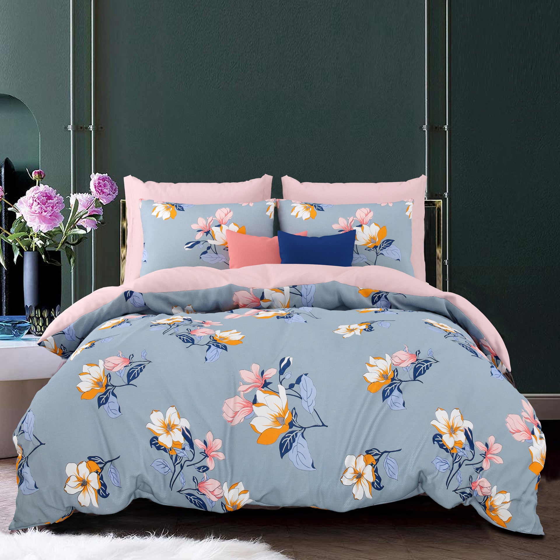 LIVING ROOTS 1 Super King Size Bedsheet 104*104 (8.5*8.5) feet with 2 Pillow Cover | Twill Cotton | Rich Fast Colour with No Colour Bleeding | Soft, Breathable & Skin Friendly, Keeps Your Body  Cool (362-A)