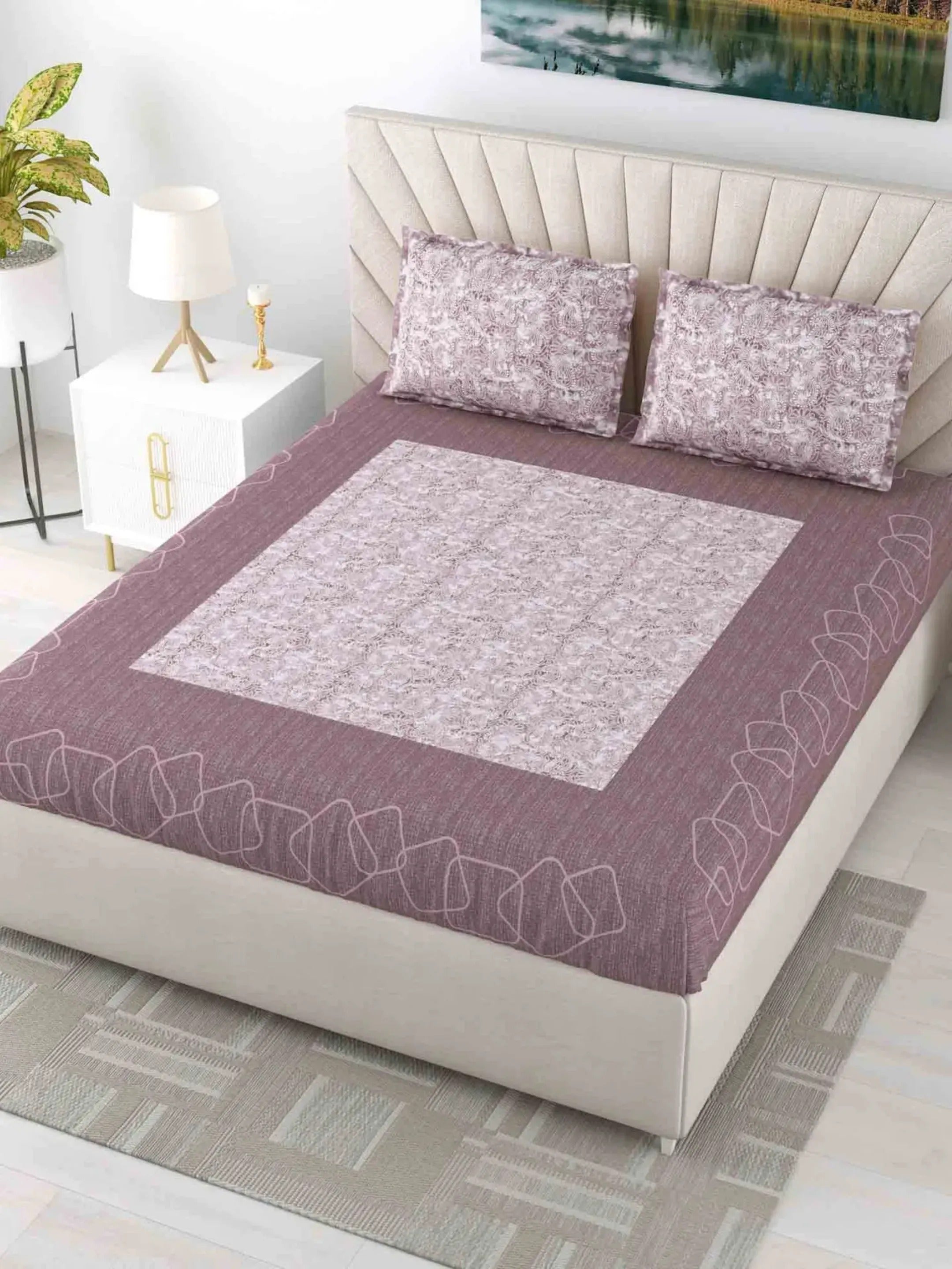 LIVING ROOTS 1 Double King Size Bedsheet 95*104 inches (8*8.5 Feet) with 2 Pillow Cover | Pure Cotton | Rich Fast Colour with No Colour Bleeding | Soft, Breathable & Skin Friendly, Keeps Your Body Cool (366-C)