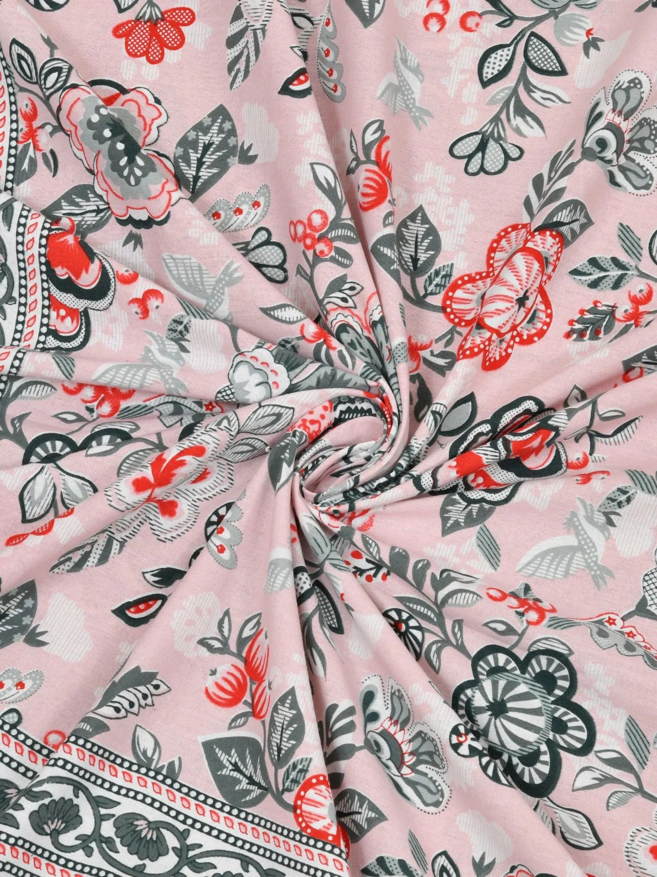 LIVING ROOTS 1 Super King Size Bedsheet 104*104 (8.5*8.5) feet with 2 Pillow Cover | Twill Cotton | Rich Fast Colour with No Colour Bleeding | Soft, Breathable & Skin Friendly, Keeps Your Body  Cool (378-A)