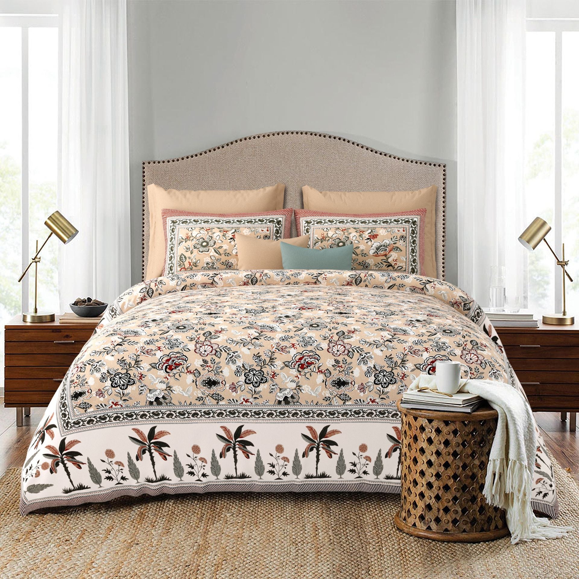 LIVING ROOTS 1 Super King Size Bedsheet 104*104 (8.5*8.5) feet with 2 Pillow Cover | Twill Cotton | Rich Fast Colour with No Colour Bleeding | Soft, Breathable & Skin Friendly, Keeps Your Body  Cool (378-B)