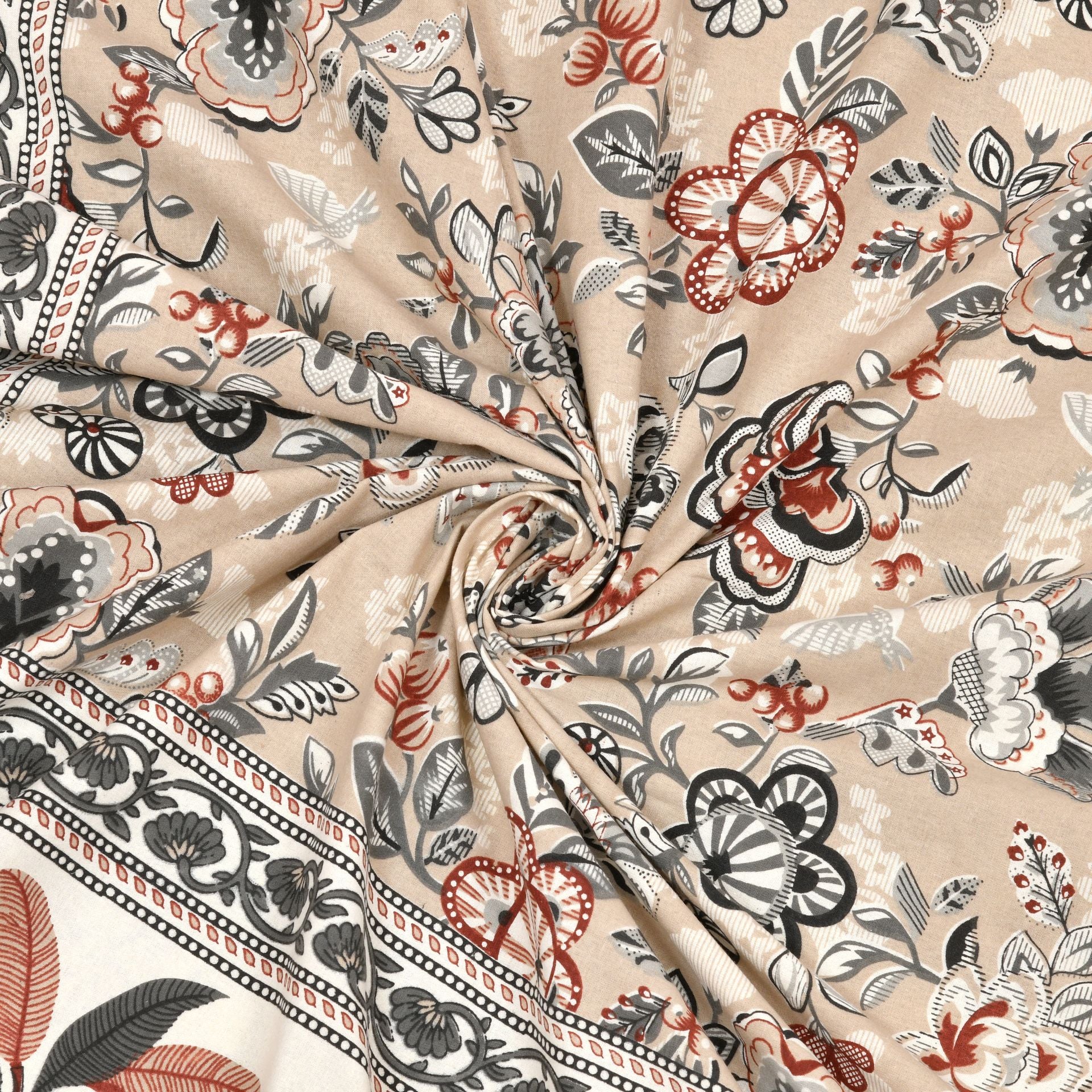 LIVING ROOTS 1 Super King Size Bedsheet 104*104 (8.5*8.5) feet with 2 Pillow Cover | Twill Cotton | Rich Fast Colour with No Colour Bleeding | Soft, Breathable & Skin Friendly, Keeps Your Body  Cool (378-B)