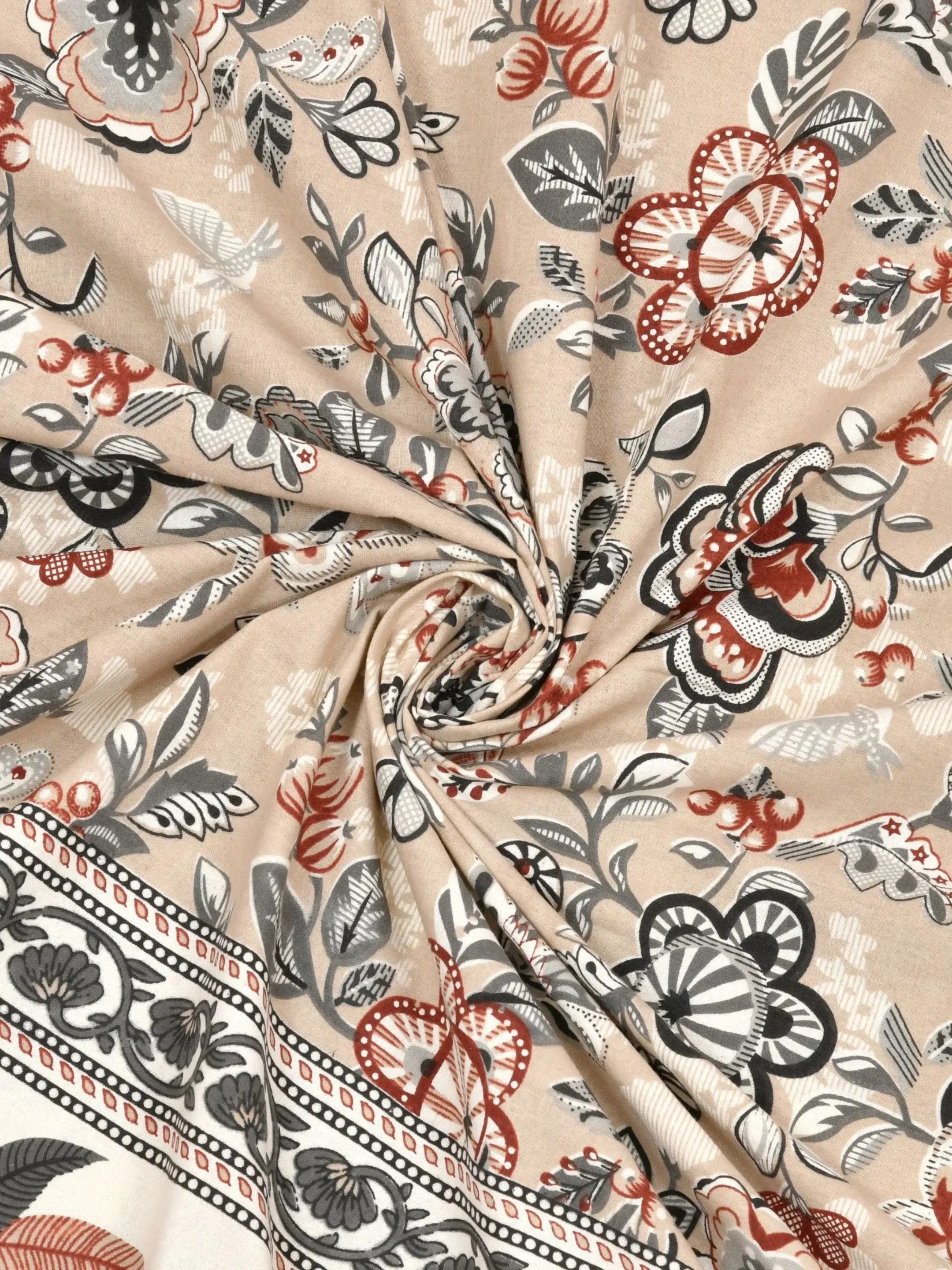 LIVING ROOTS 1 Super King Size Bedsheet 104*104 (8.5*8.5) feet with 2 Pillow Cover | Twill Cotton | Rich Fast Colour with No Colour Bleeding | Soft, Breathable & Skin Friendly, Keeps Your Body  Cool (378-B)