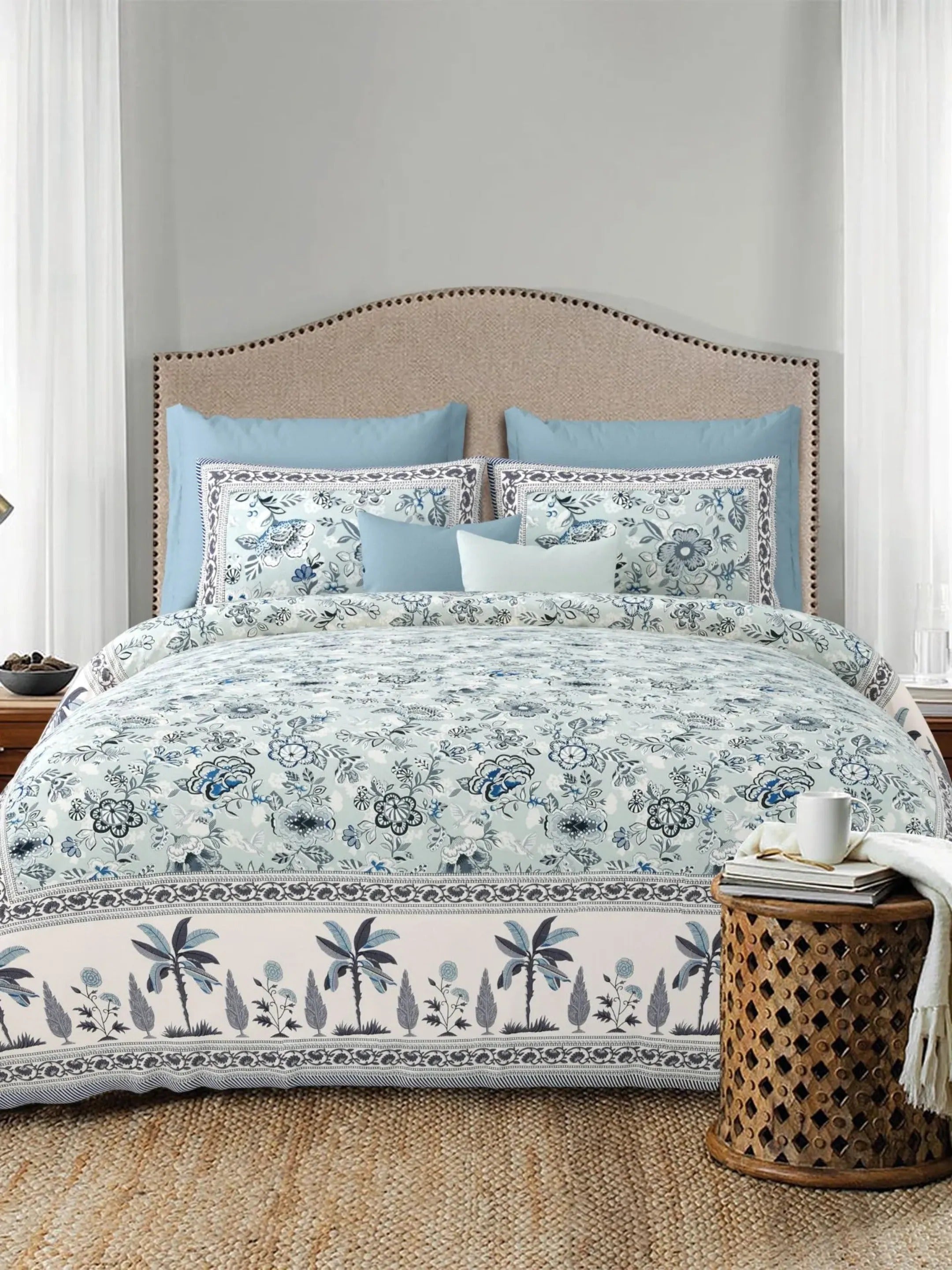 LIVING ROOTS 1 Super King Size Bedsheet 104*104 (8.5*8.5) feet with 2 Pillow Cover | Twill Cotton | Rich Fast Colour with No Colour Bleeding | Soft, Breathable & Skin Friendly, Keeps Your Body  Cool (378-C)