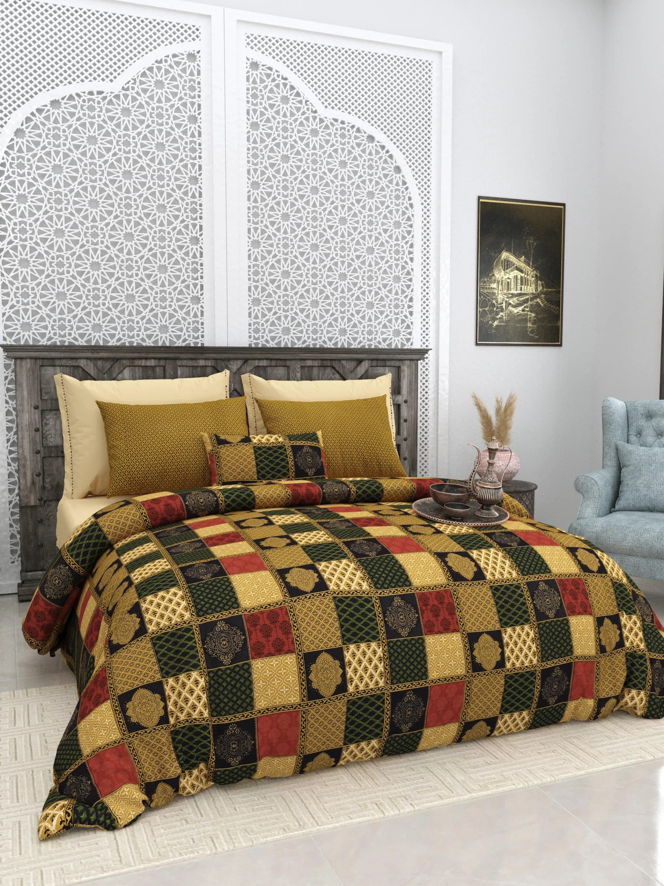 LIVING ROOTS 1 Super King Size Bedsheet 104*104 inches (8.6*8.6 Feet) With 2 Pillow Cover | Rich Fast Colour with No Colour Bleeding | Soft Skin Friendly (413-C)