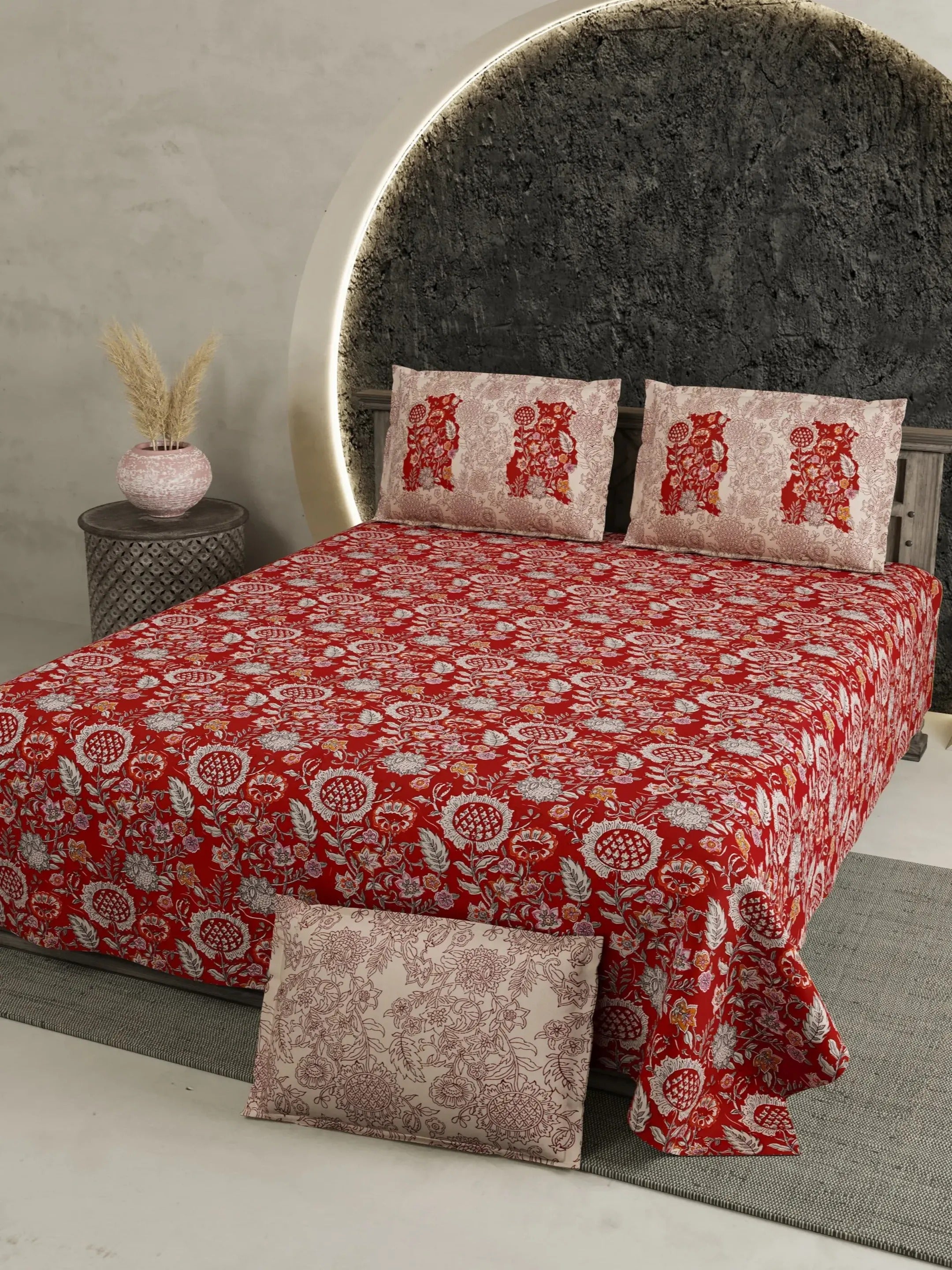 LIVING ROOTS 1 Super King Size Bedsheet 104*104 inches (8.6*8.6 Feet) With 2 Pillow Cover | Rich Fast Colour with No Colour Bleeding | Soft Skin Friendly (423-B)