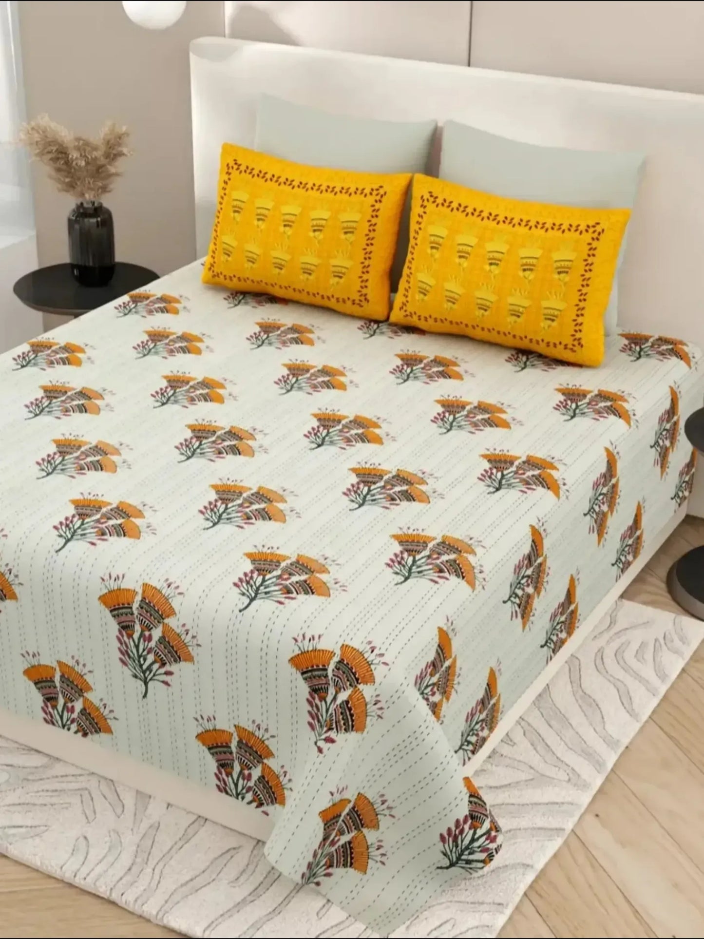 1 Super King Size Bedsheet with 2 Pillow Cover 104*104 inches (8.6*8.6 Feet) | | Rich Fast Colour with No Colour Bleeding | Soft Skin Friendly (426-A)