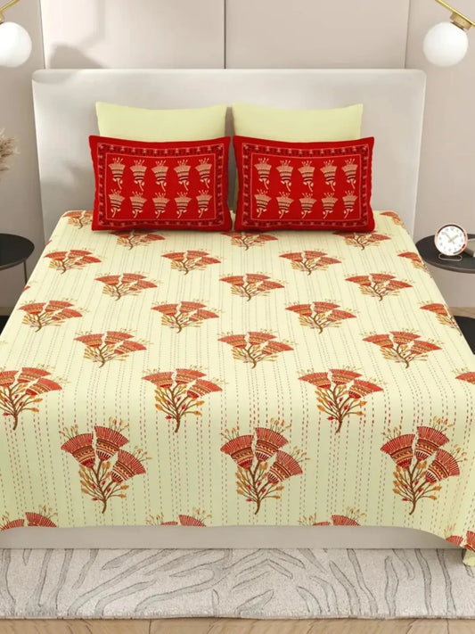 1 Super King Size Bedsheet with 2 Pillow Cover 104*104 inches (8.6*8.6 Feet) | | Rich Fast Colour with No Colour Bleeding | Soft Skin Friendly (426-B)