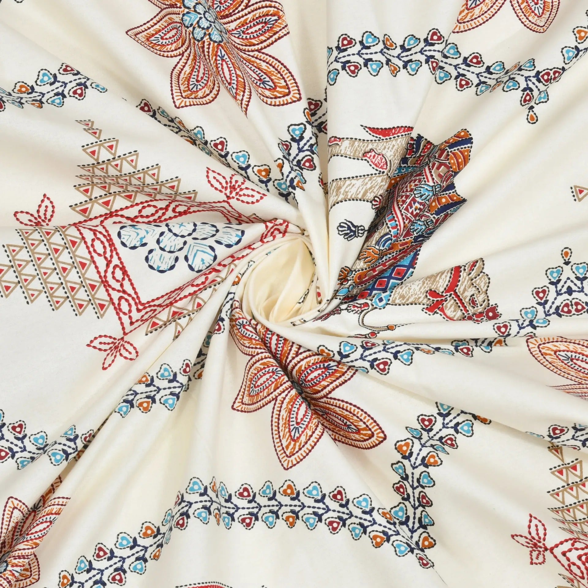 LIVING ROOTS Pure Cotton 1 Super King Size Bedsheet 104*104 inches (8.6*8.6 Feet) With 2 Pillow Cover | Rich Fast Colour With No Colour Bleeding | Soft Skin Friendly (429-B)