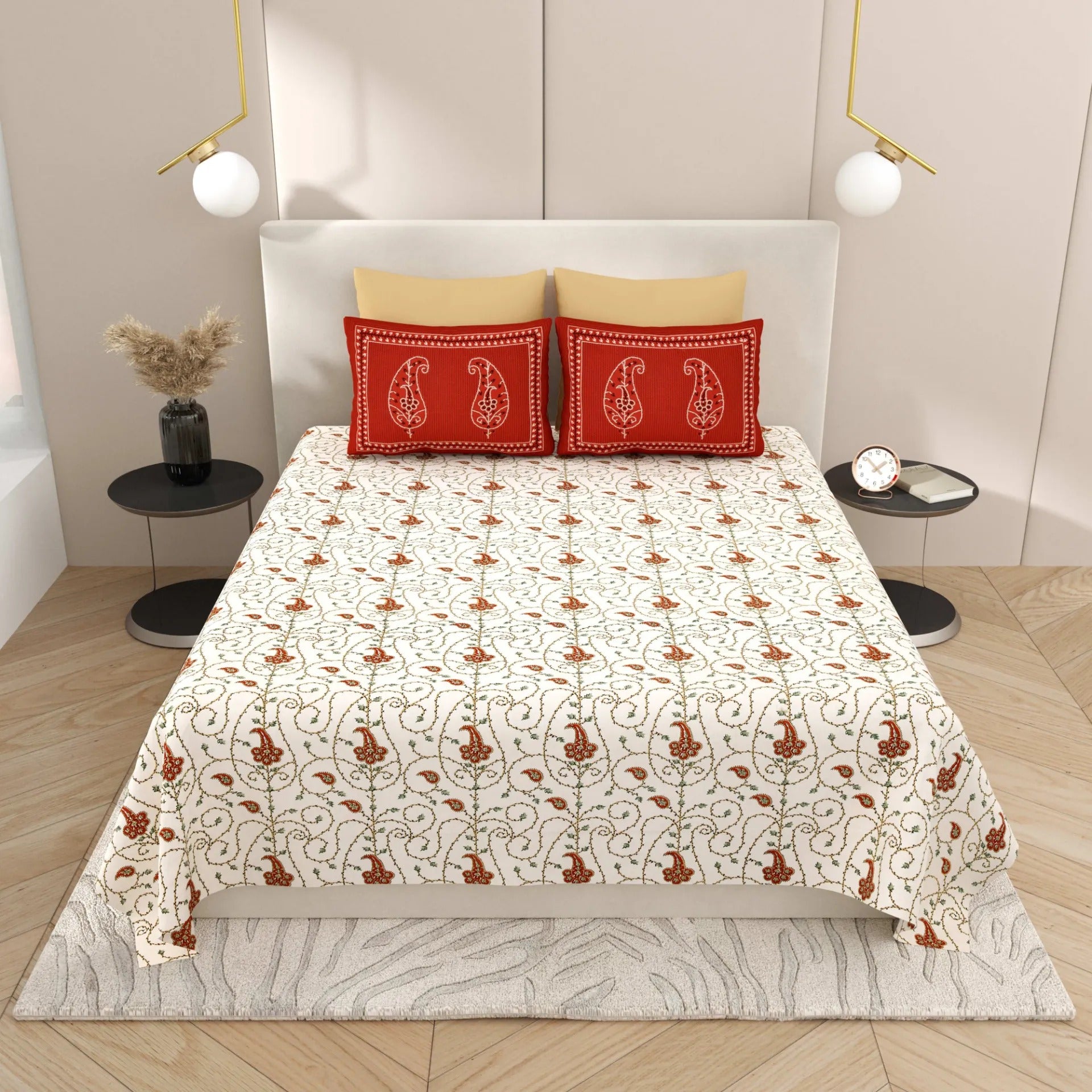 1 Super King Size Bedsheet with 2 Pillow Cover 104*104 inches (8.6*8.6 Feet) | | Rich Fast Colour with No Colour Bleeding | Soft Skin Friendly (430-B)