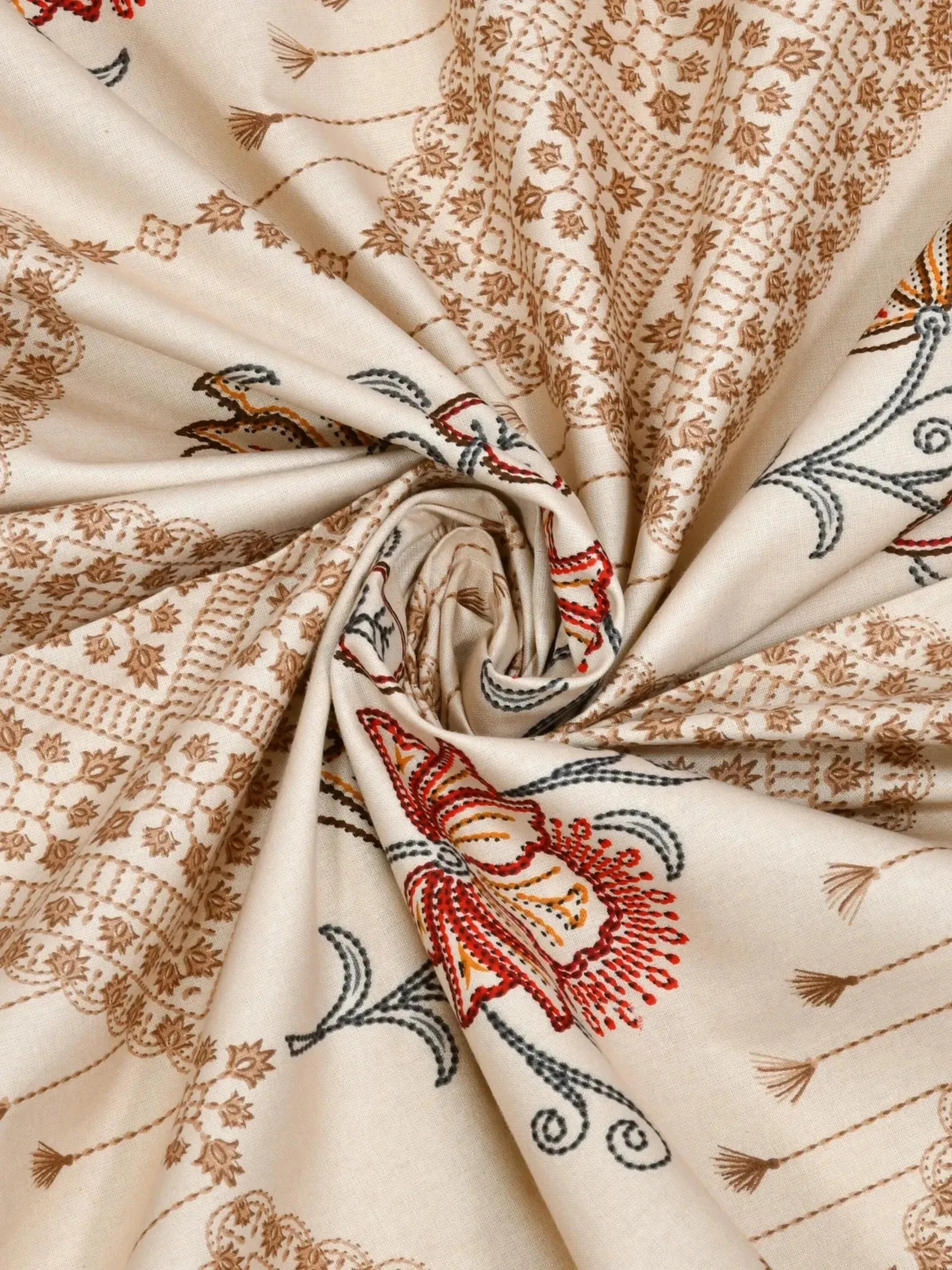 LIVING ROOTS 1 Super King Size Bedsheet with 2 Pillow Cover 104*104 inches (8.6*8.6 Feet) | | Rich Fast Colour with No Colour Bleeding | Soft Skin Friendly (431-C)